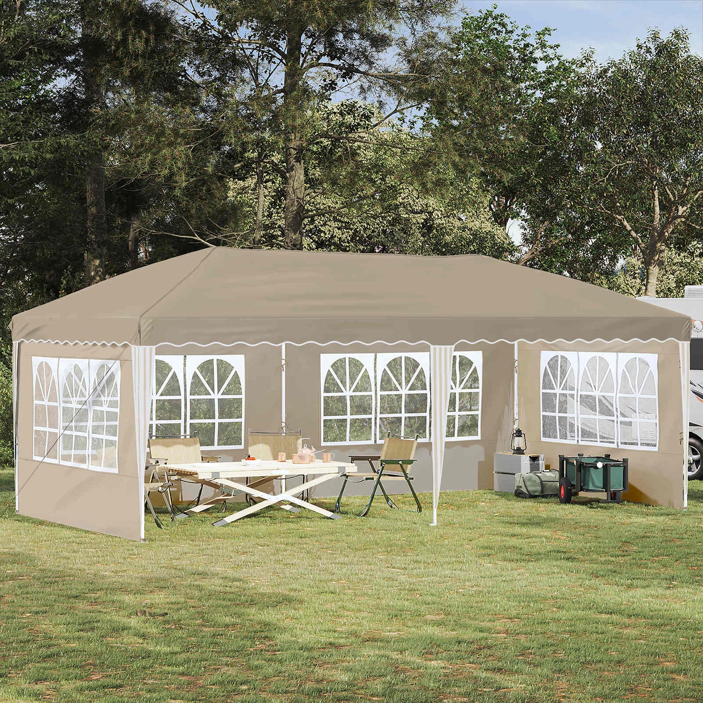 Pop-up Festtelt 575 x 289 x 245 cm Krem
