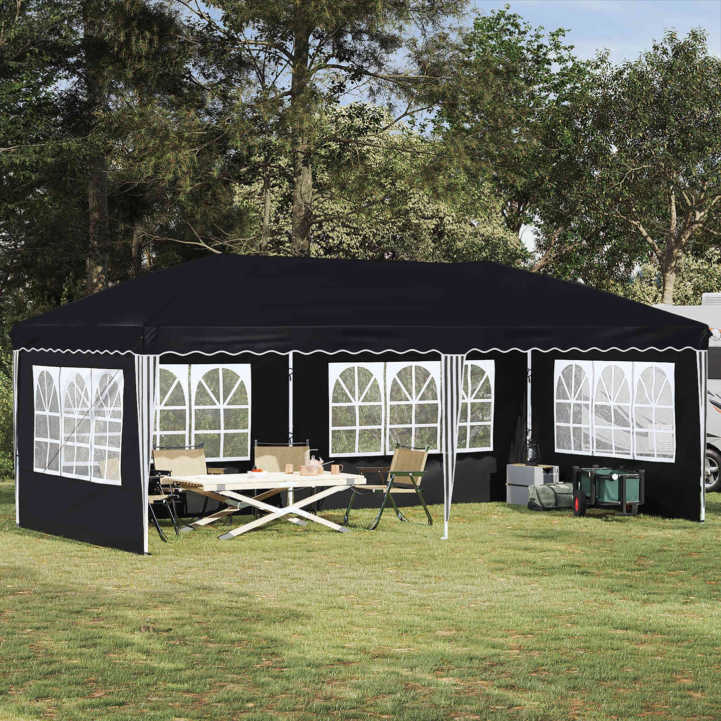 Pop-up Festtelt 575 x 289 x 245 cm Antrasitt