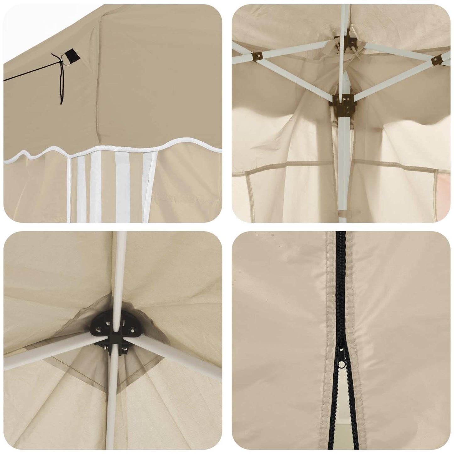 Pop-up Festtelt 575 x 288 x 245 cm Krem