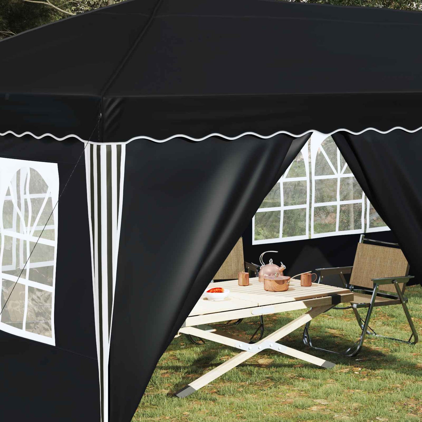 Pop-up Festtelt 575 x 288 x 245 cm Antrasitt