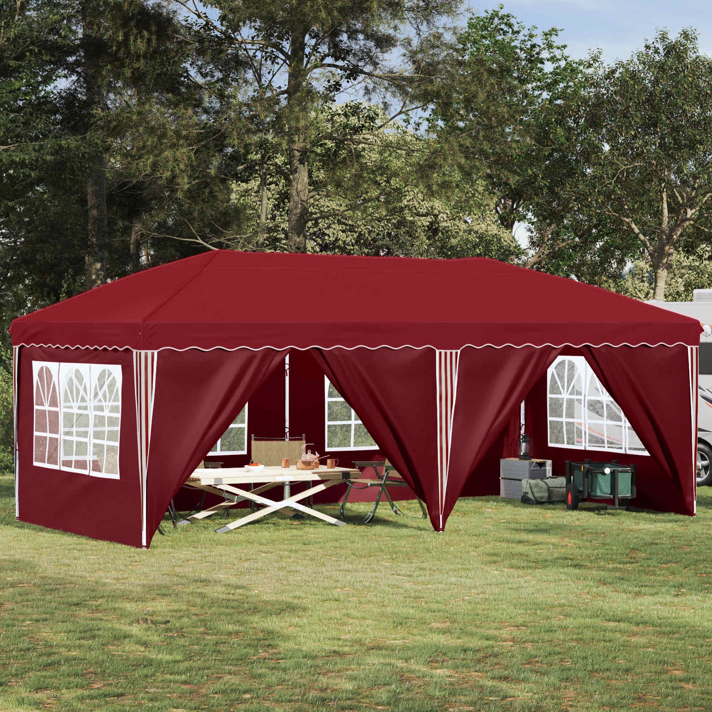 Pop-up Festtelt 575 x 288 x 245 cm Burgunder