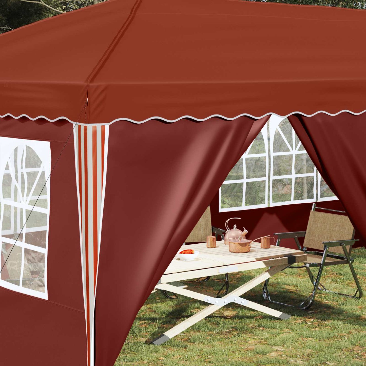 Pop-up Festtelt 575 x 288 x 245 cm Terrakotta