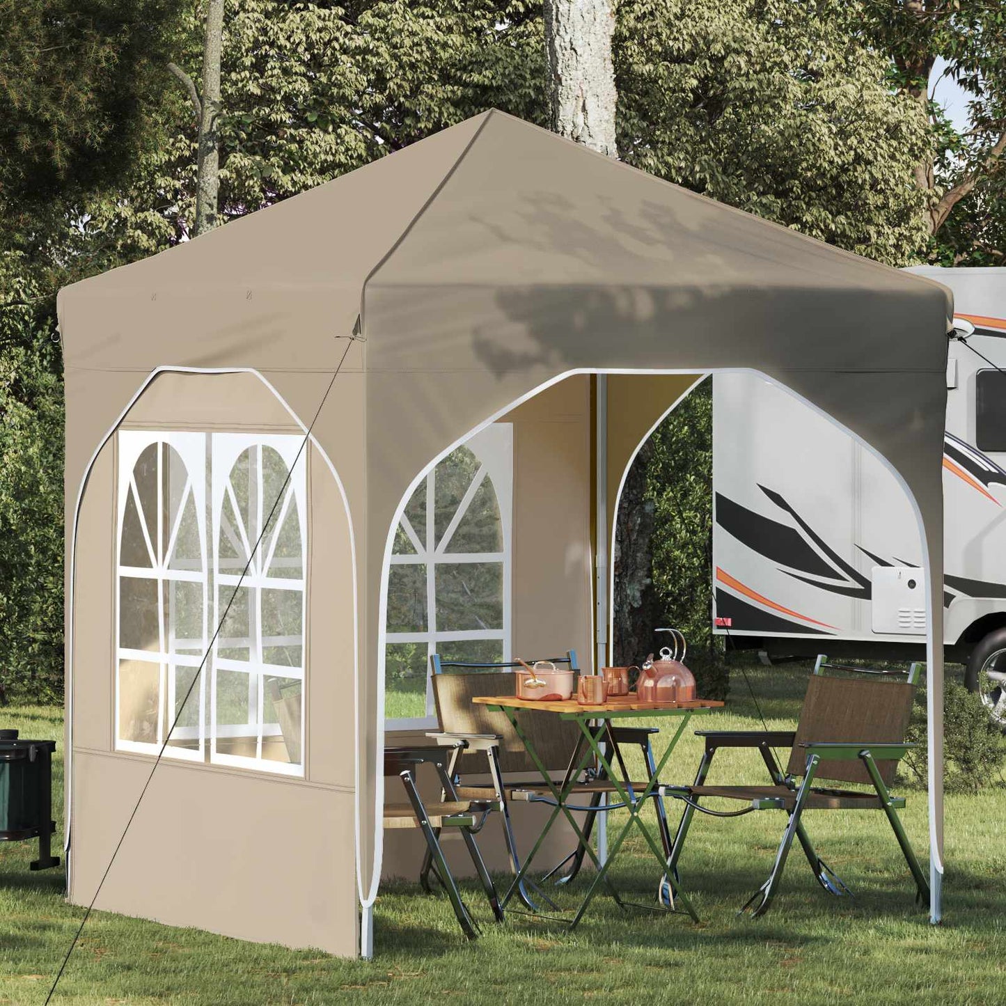Pop-up Festtelt 192 x 192 x 245 cm Krem