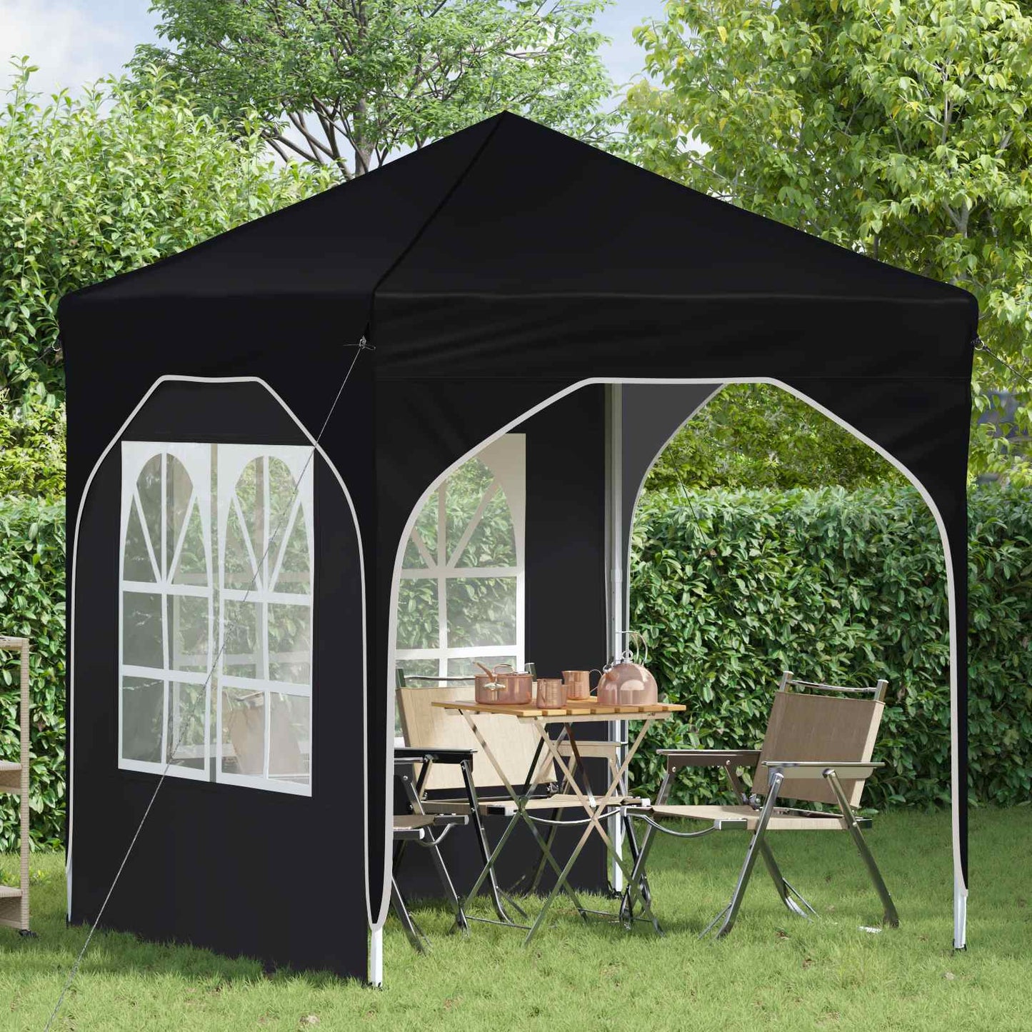 Pop-up Festtelt 192 x 192 x 245 cm Antrasitt