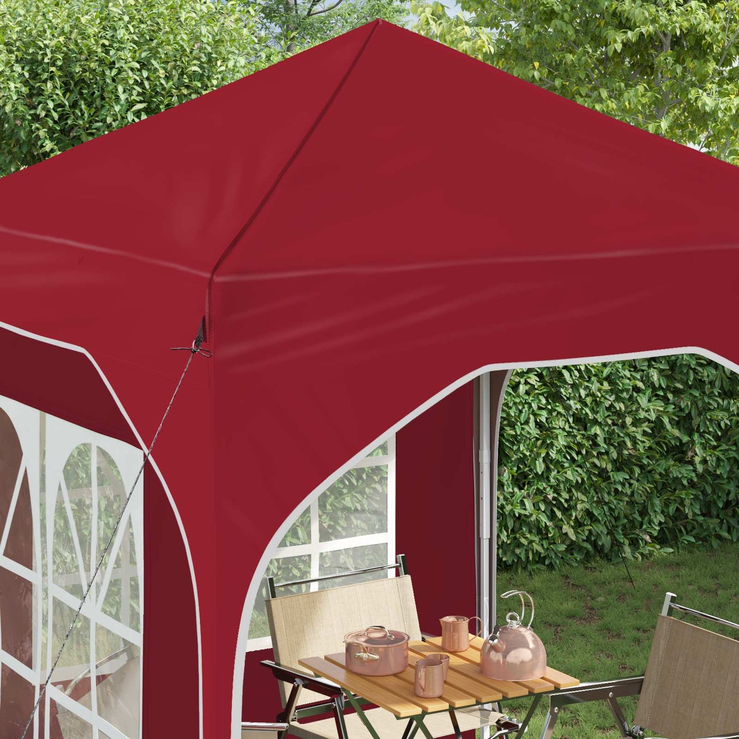 Pop-up Festtelt 192 x 192 x 245 cm Burgunder
