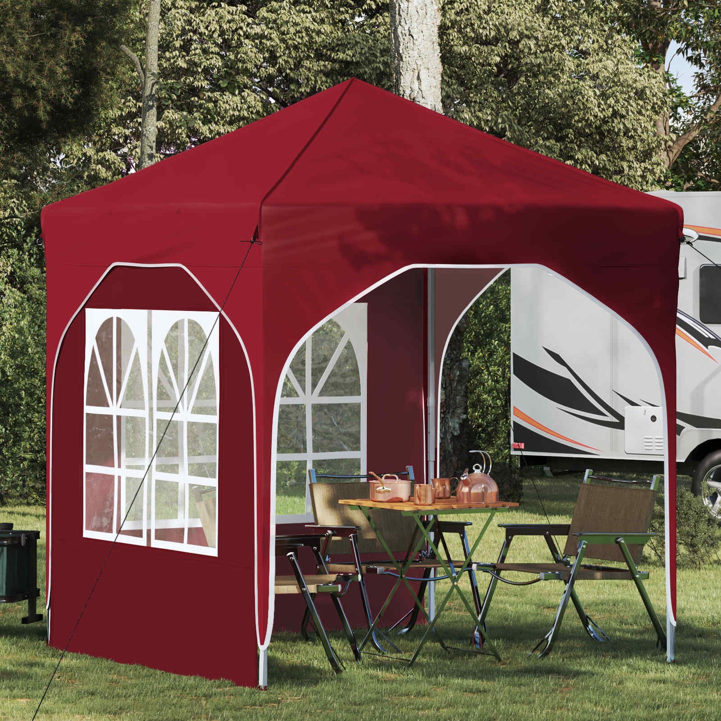 Pop-up Festtelt 192 x 192 x 245 cm Burgunder