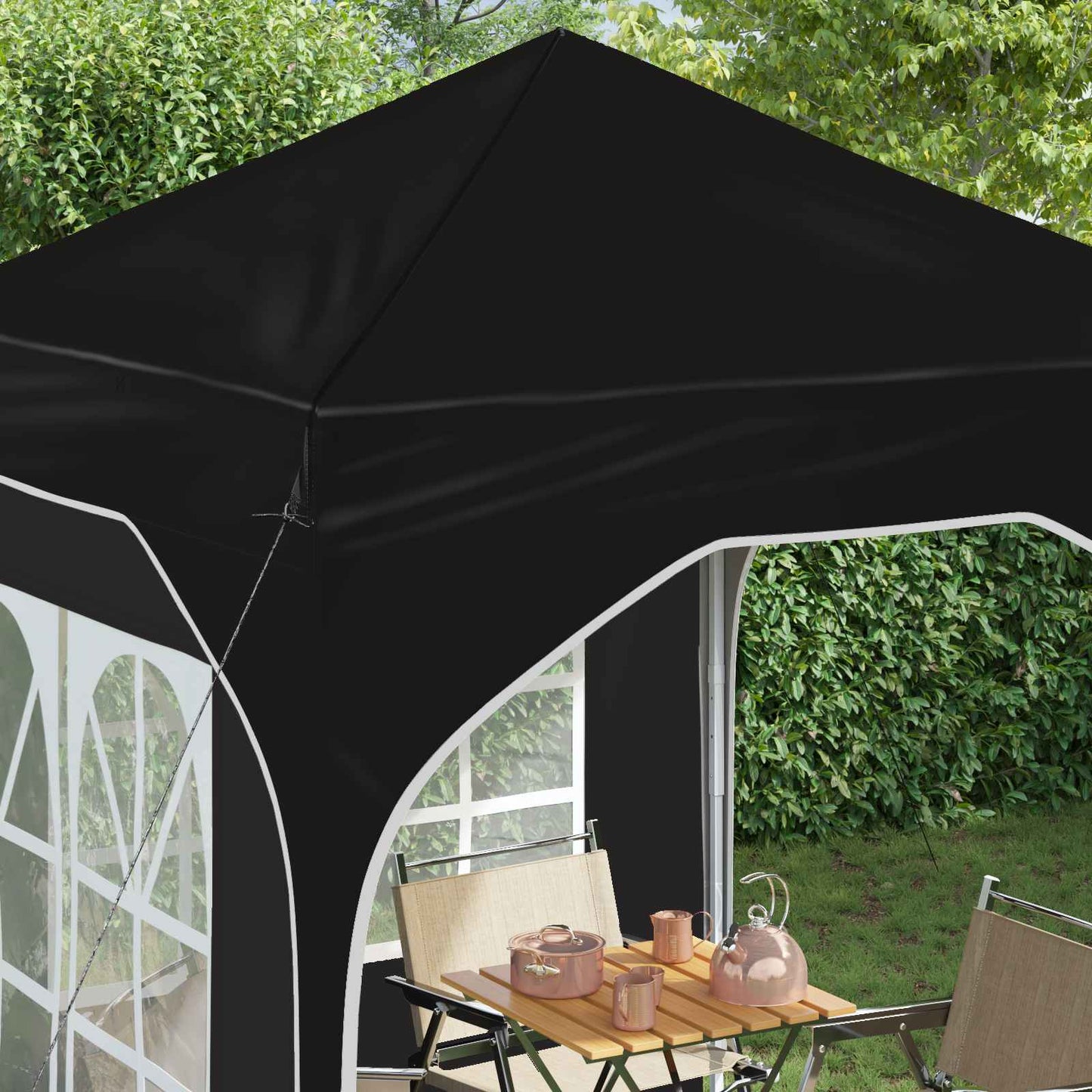 Pop-up Festtelt 192 x 192 x 245 cm Svart