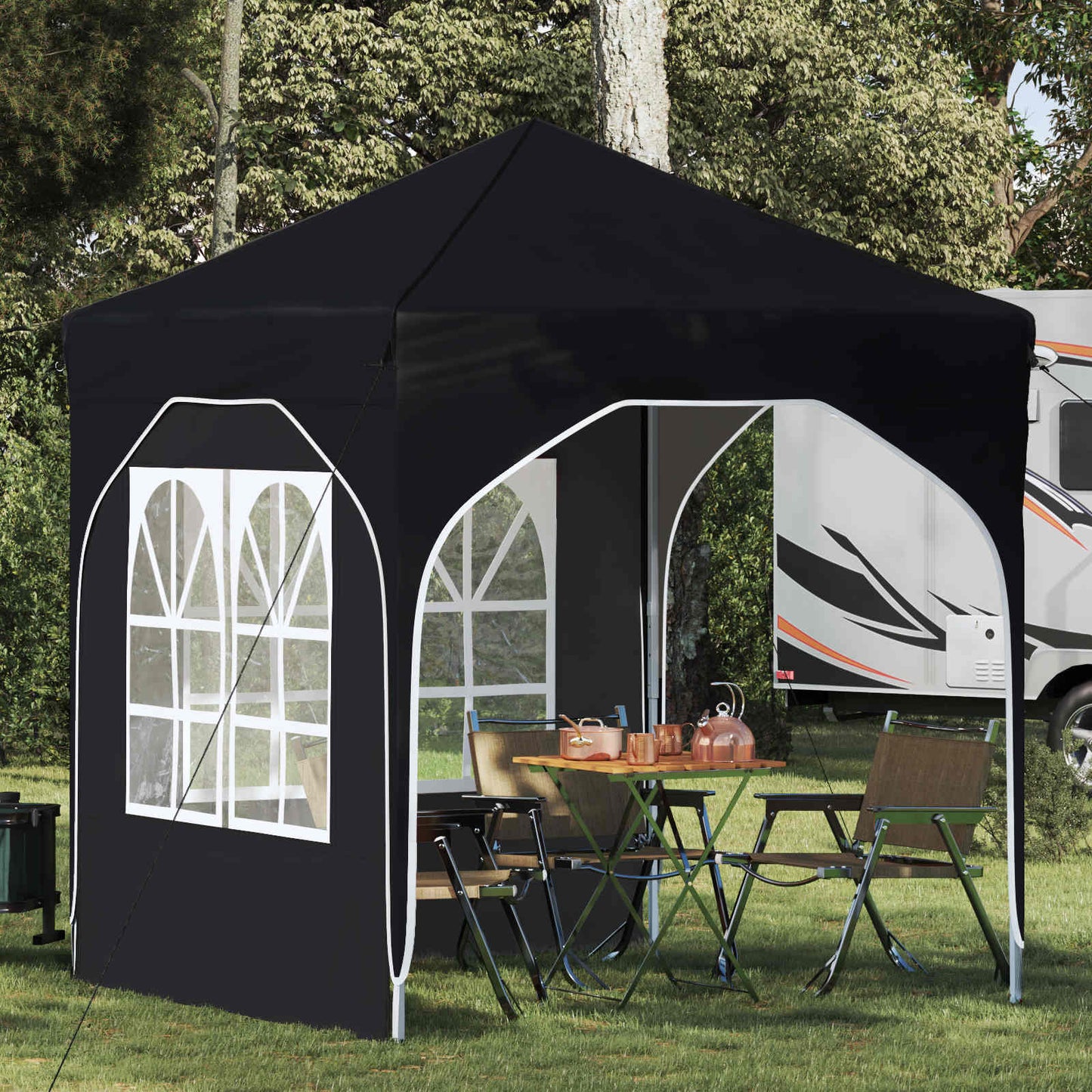 Pop-up Festtelt 192 x 192 x 245 cm Svart