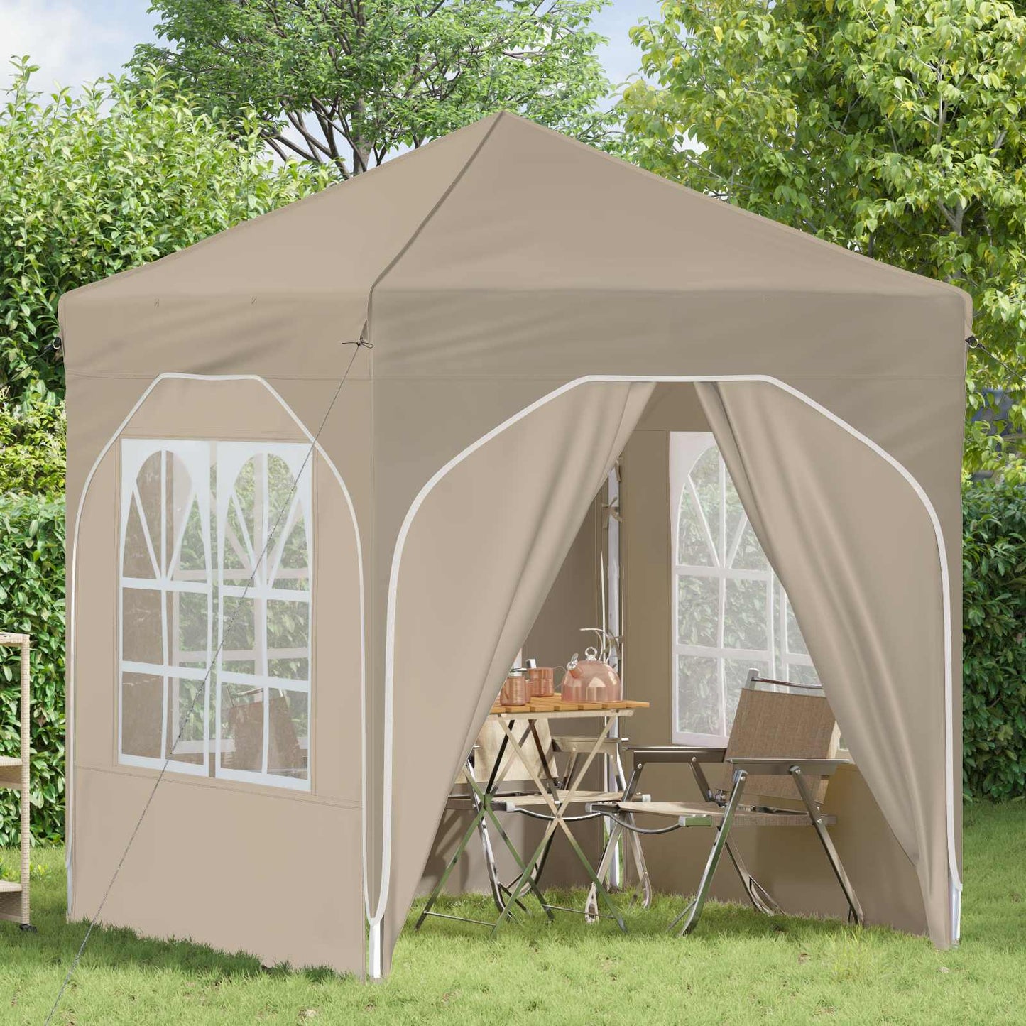 Pop-up Festtelt 192 x 192 x 245 cm Krem