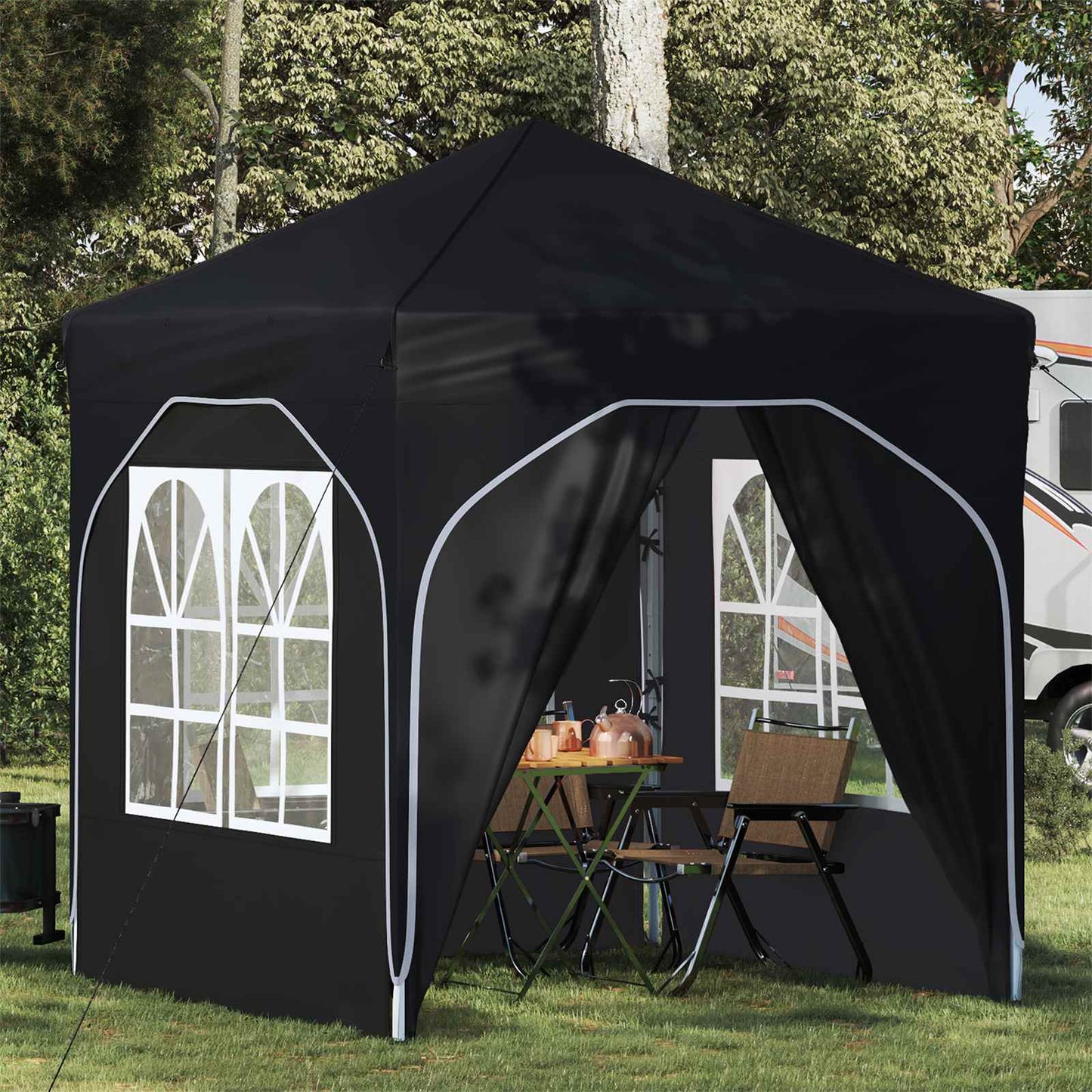 Pop-up Festtelt 192 x 192 x 245 cm Antrasitt
