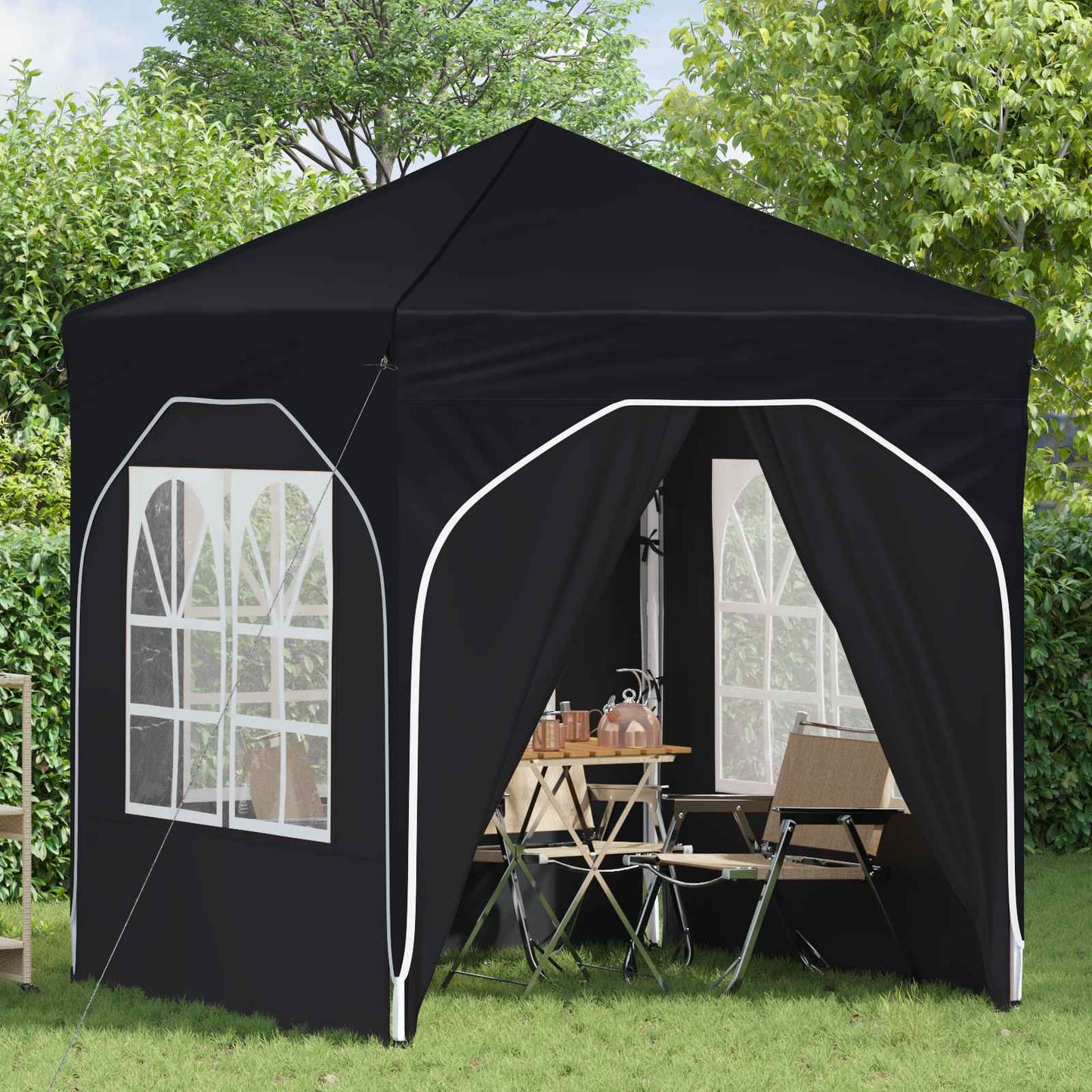 Pop-up Festtelt 192 x 192 x 245 cm Antrasitt