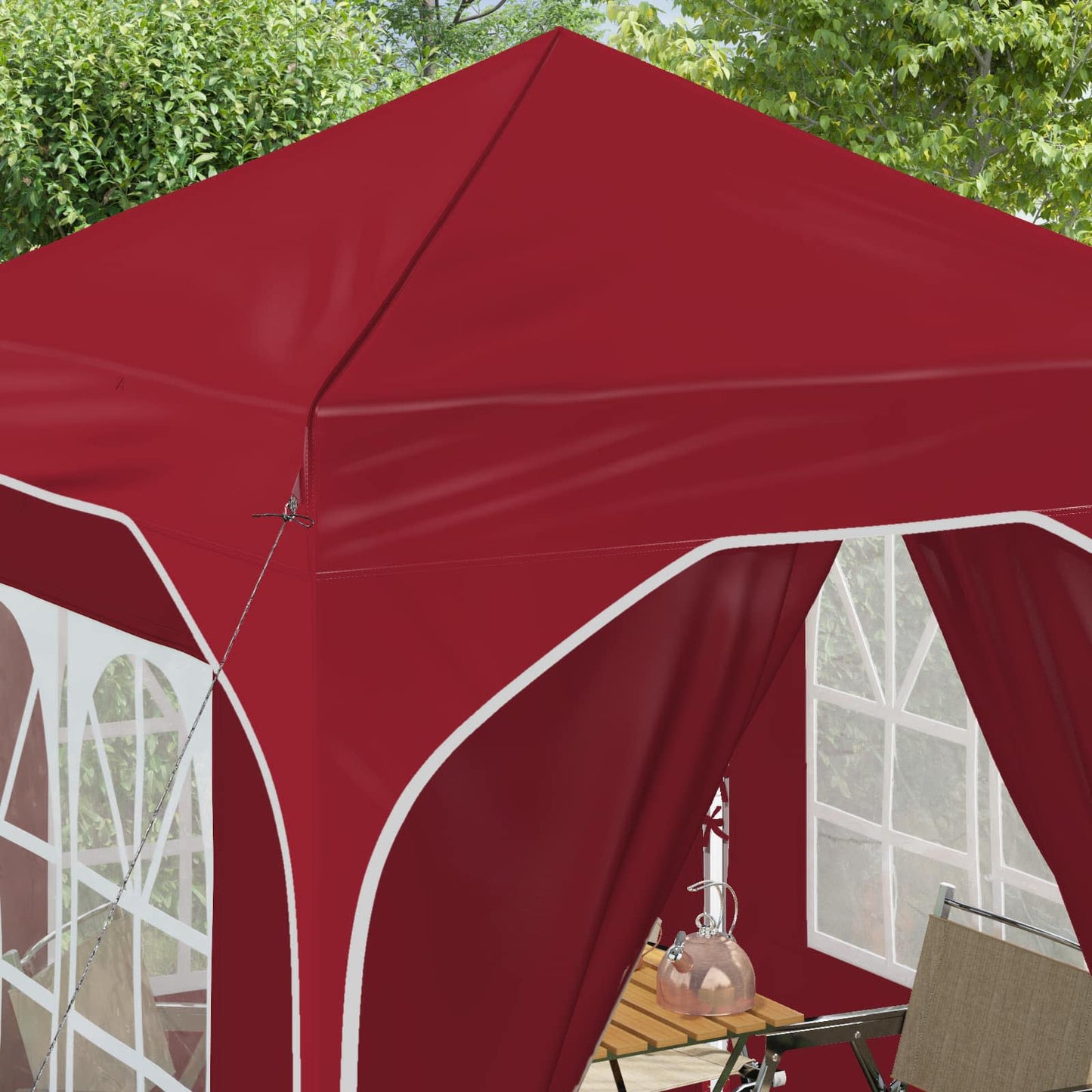 Pop-up Festtelt 192 x 192 x 245 cm Burgunder