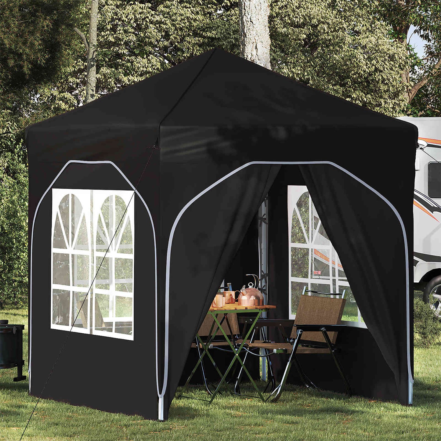 Pop-up Festtelt 192 x 192 x 245 cm Svart