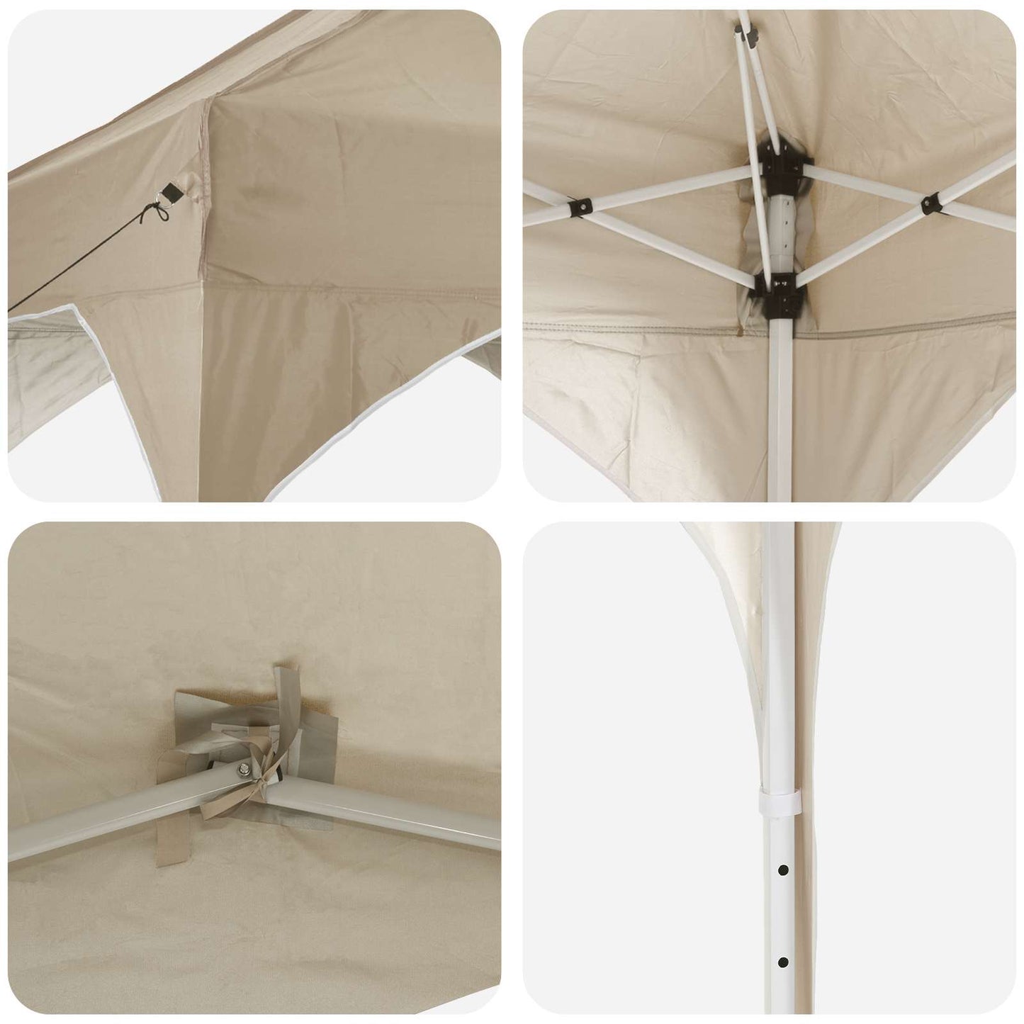 Pop-up Festtelt 290 x 290 x 245 cm Krem