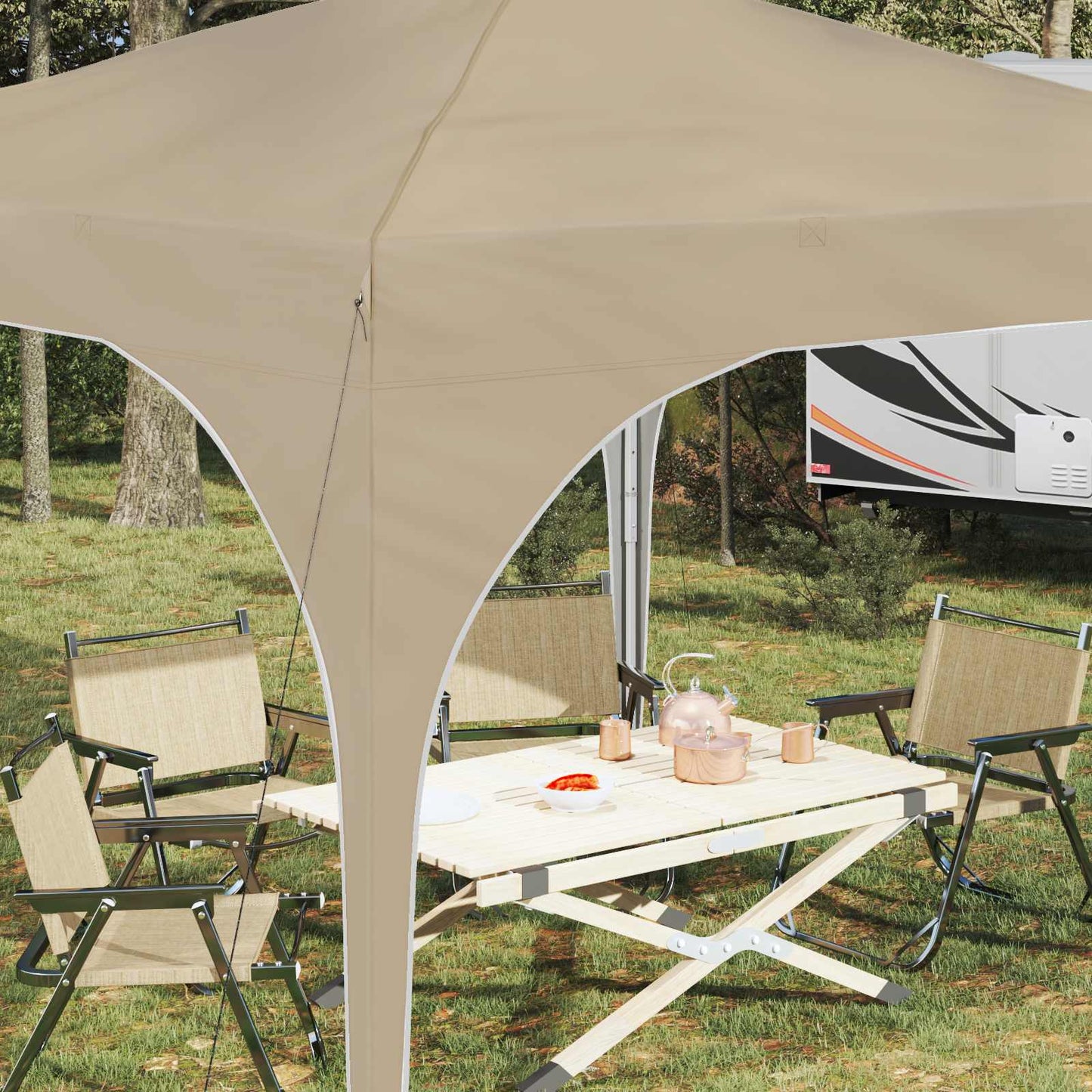 Pop-up Festtelt 290 x 290 x 245 cm Krem