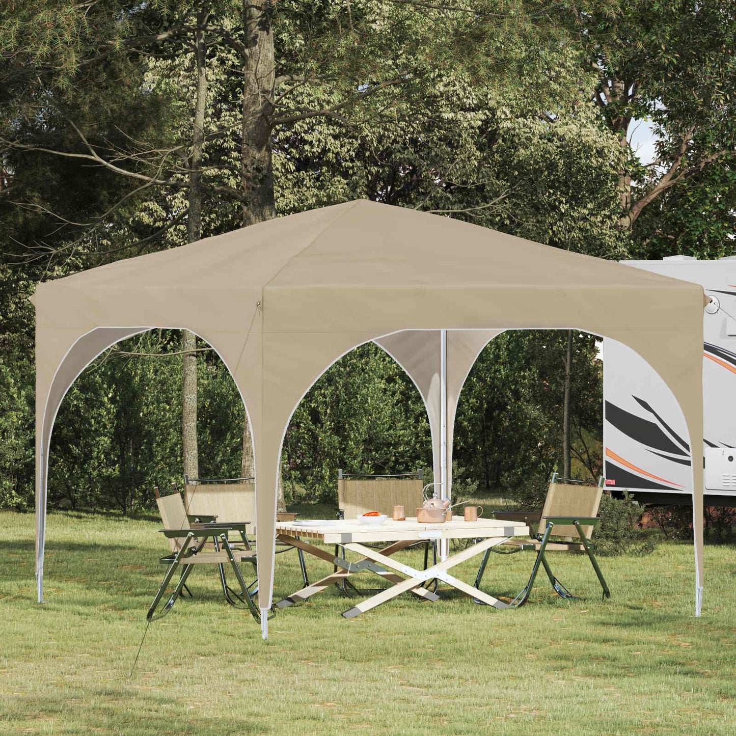 Pop-up Festtelt 290 x 290 x 245 cm Krem