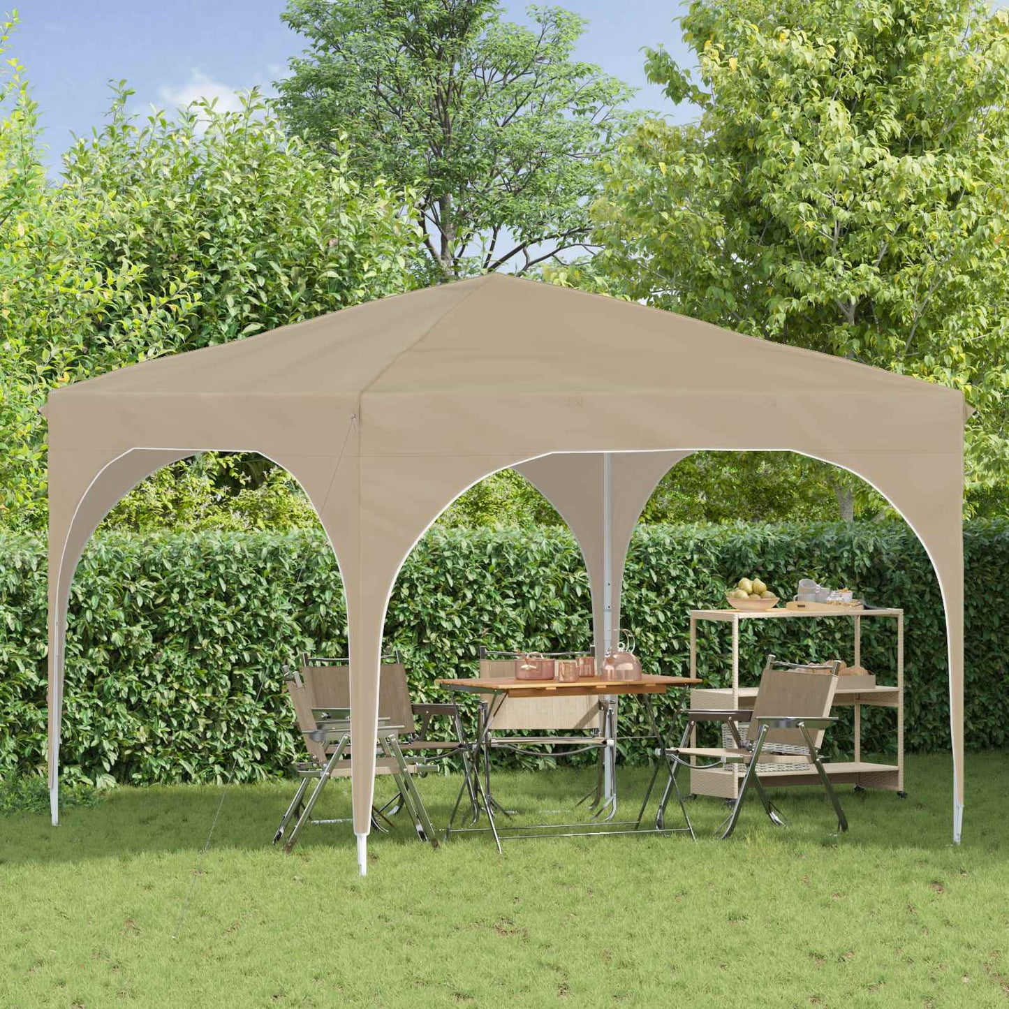 Pop-up Festtelt 290 x 290 x 245 cm Krem