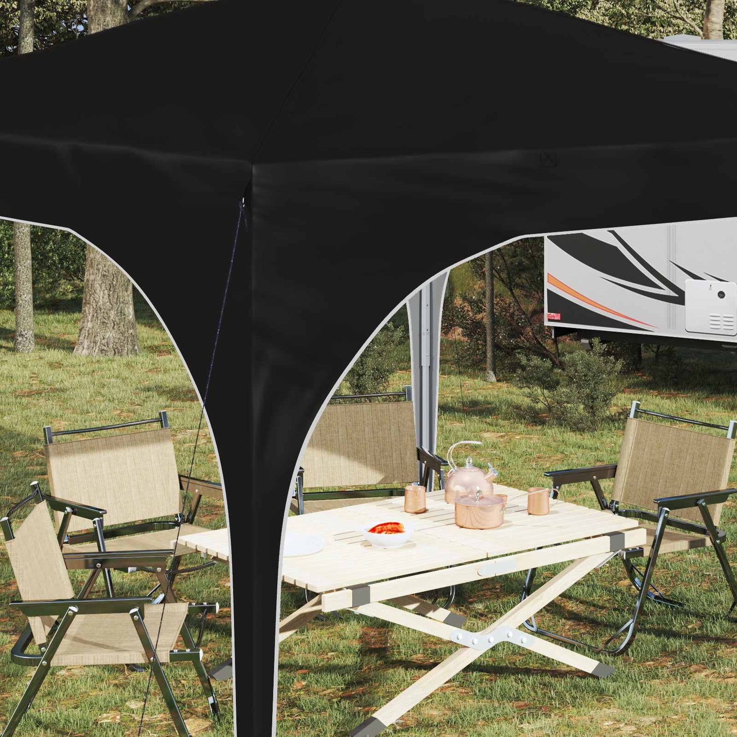 Pop-up Festtelt 290 x 290 x 245 cm Antrasitt