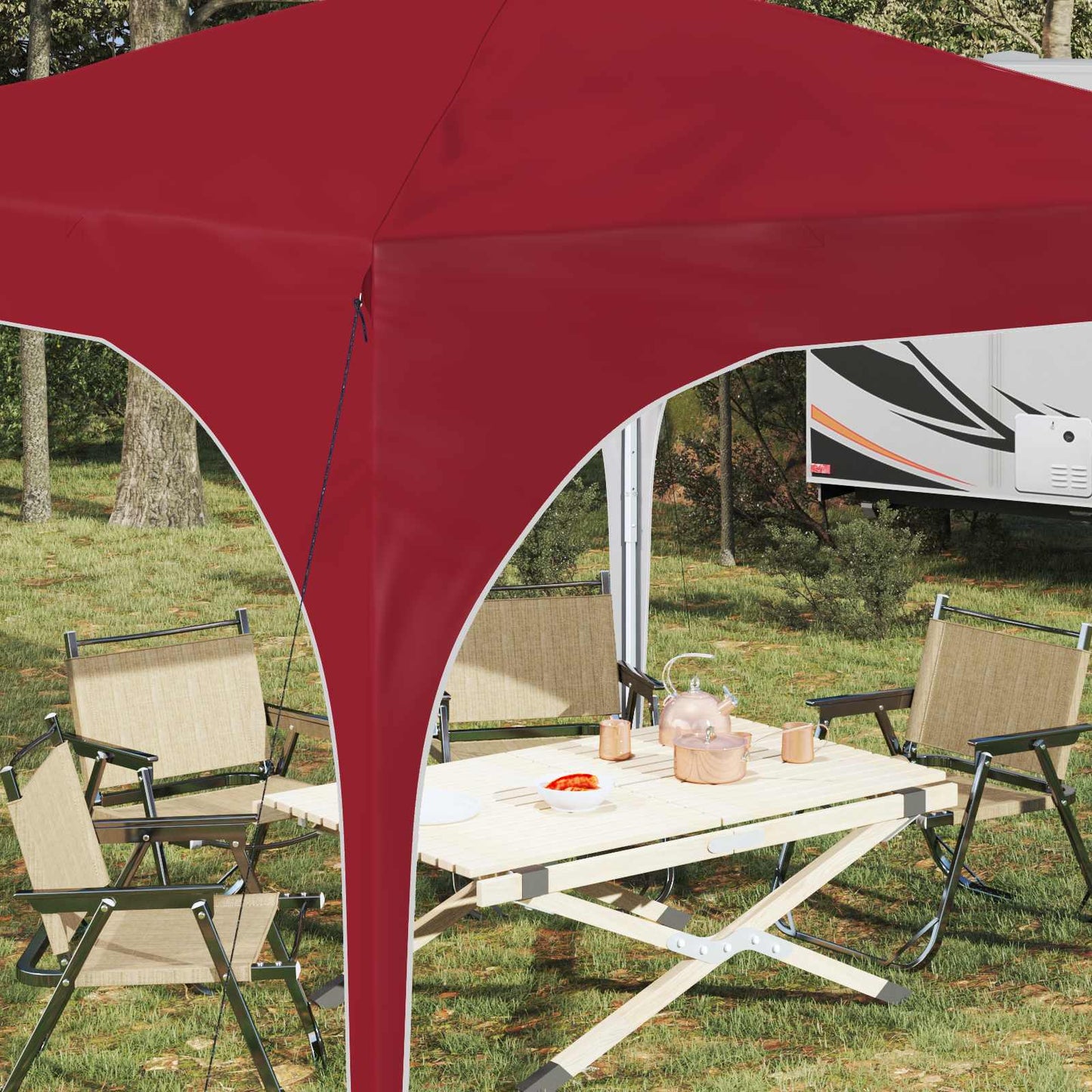 Pop-up Festtelt 290 x 290 x 245 cm Burgunder