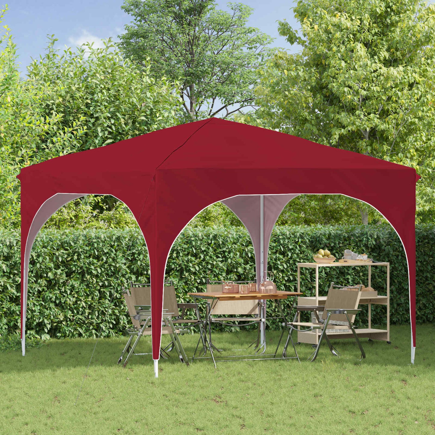 Pop-up Festtelt 290 x 290 x 245 cm Burgunder