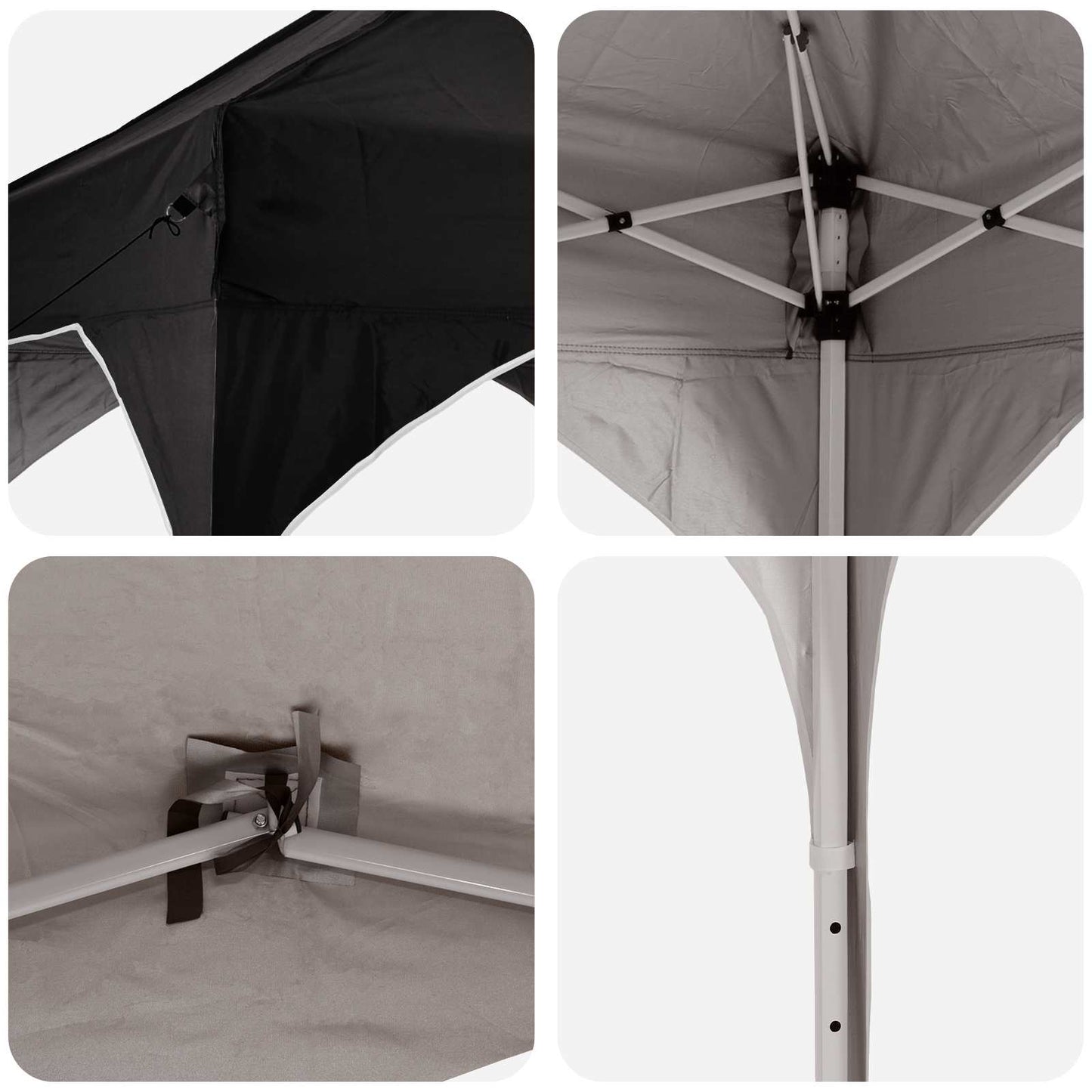 Pop-up Festtelt 290 x 290 x 245 cm Svart