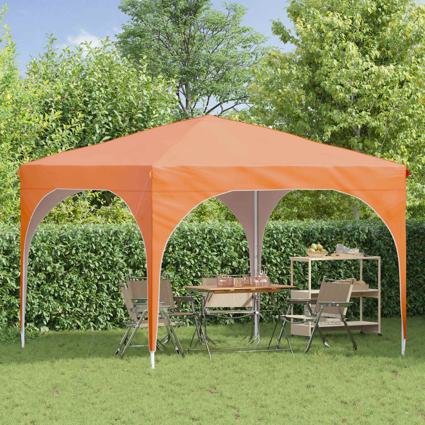 Pop-up Festtelt 290 x 290 x 245 cm Oransje