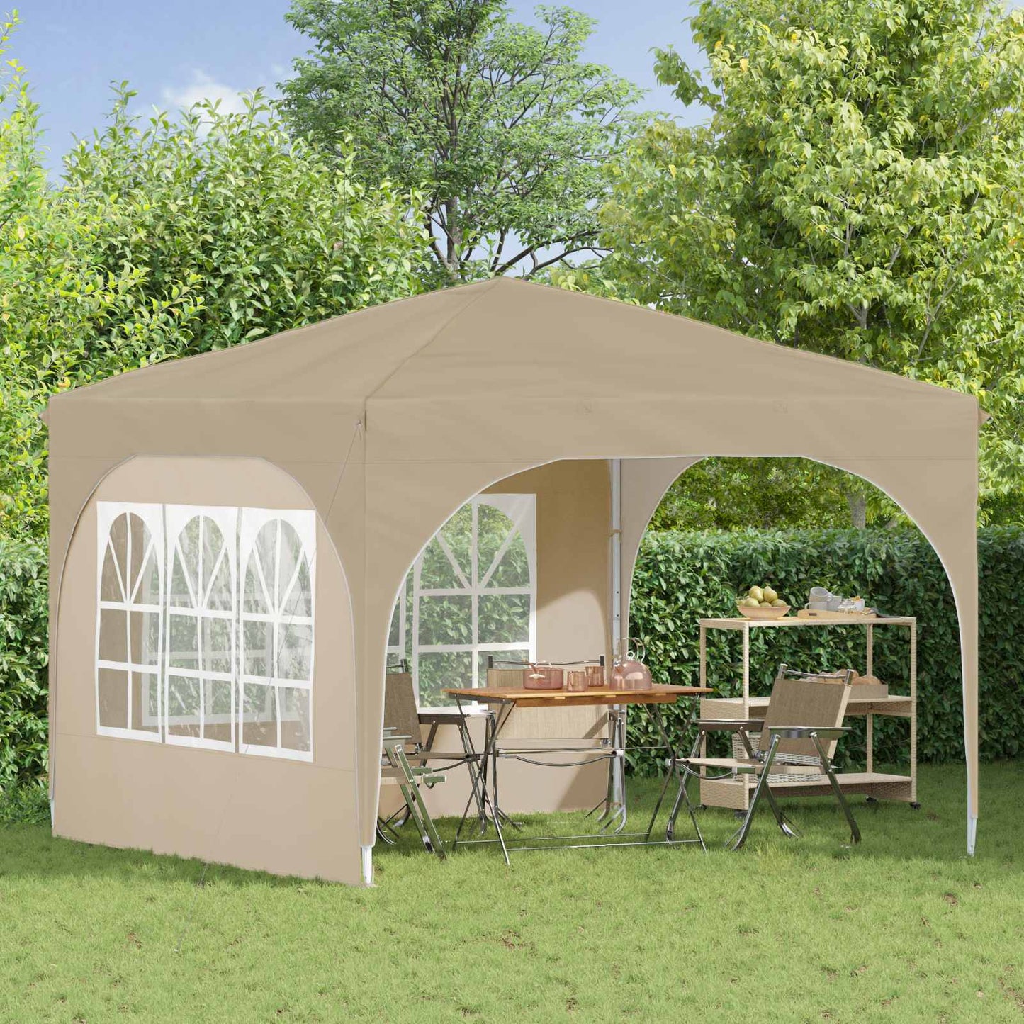 Pop-up Festtelt 290 x 290 x 245 cm Krem