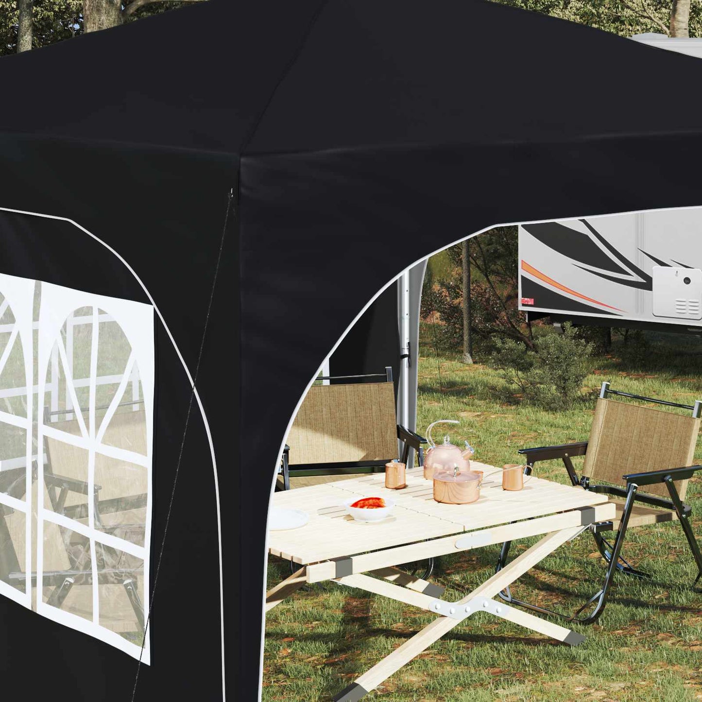 Pop-up Festtelt 290 x 290 x 245 cm Antrasitt