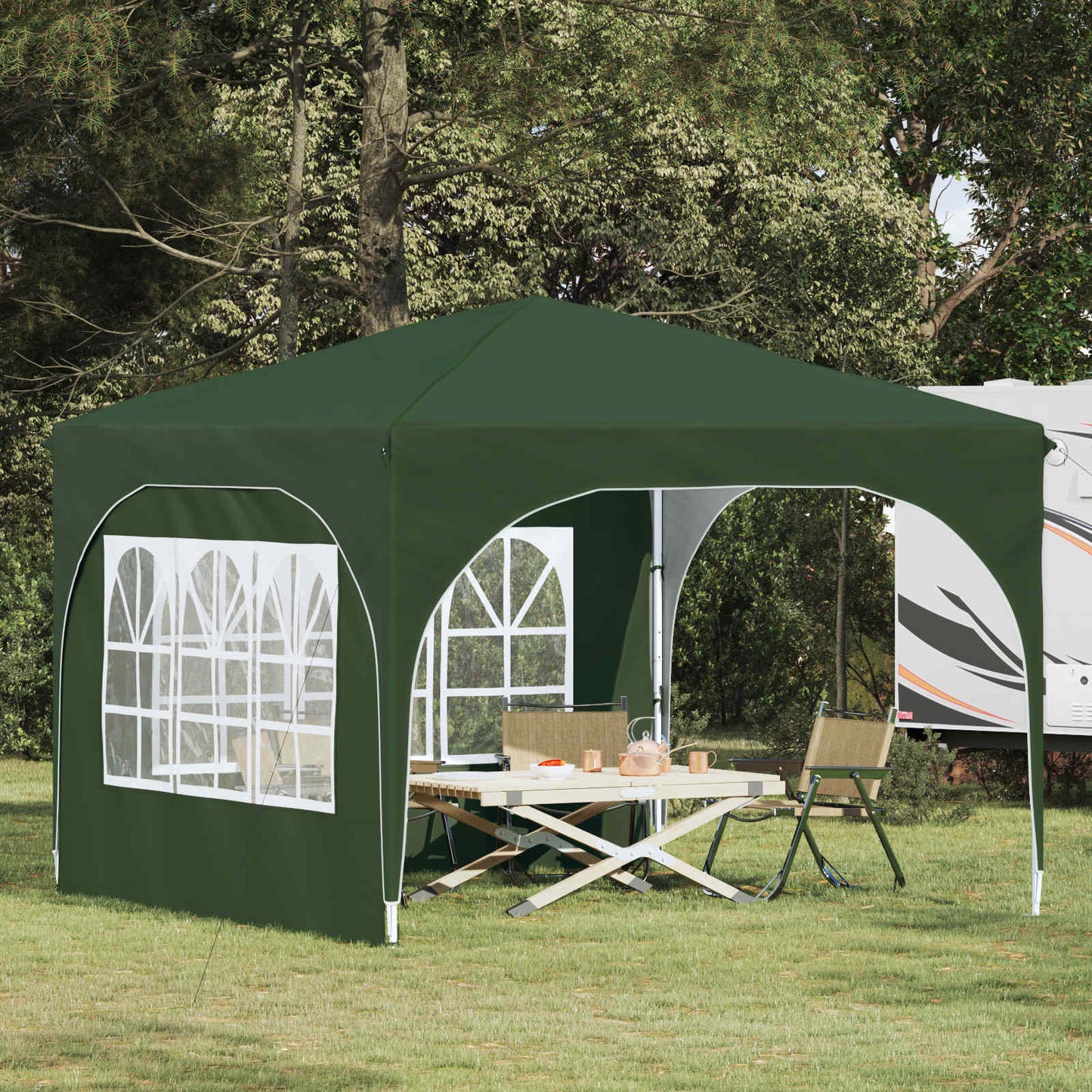 Pop-up Festtelt 290 x 290 x 245 cm Grønn