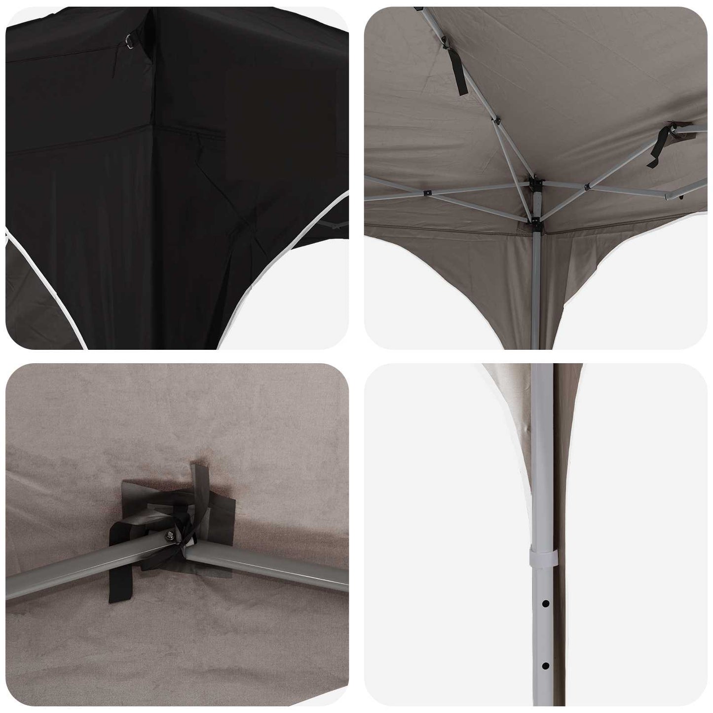 Pop-up Festtelt 290 x 290 x 245 cm Svart