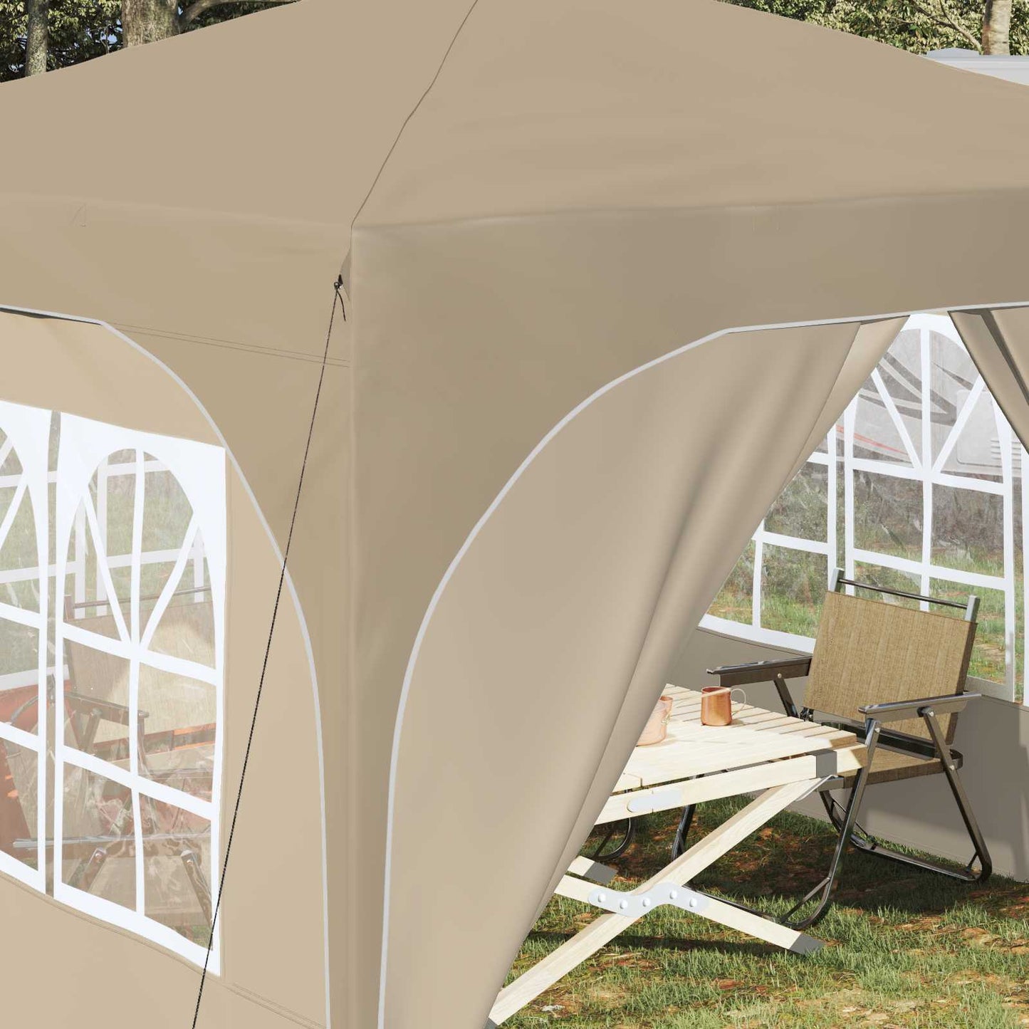 Pop-up Festtelt 290 x 290 x 245 cm Krem