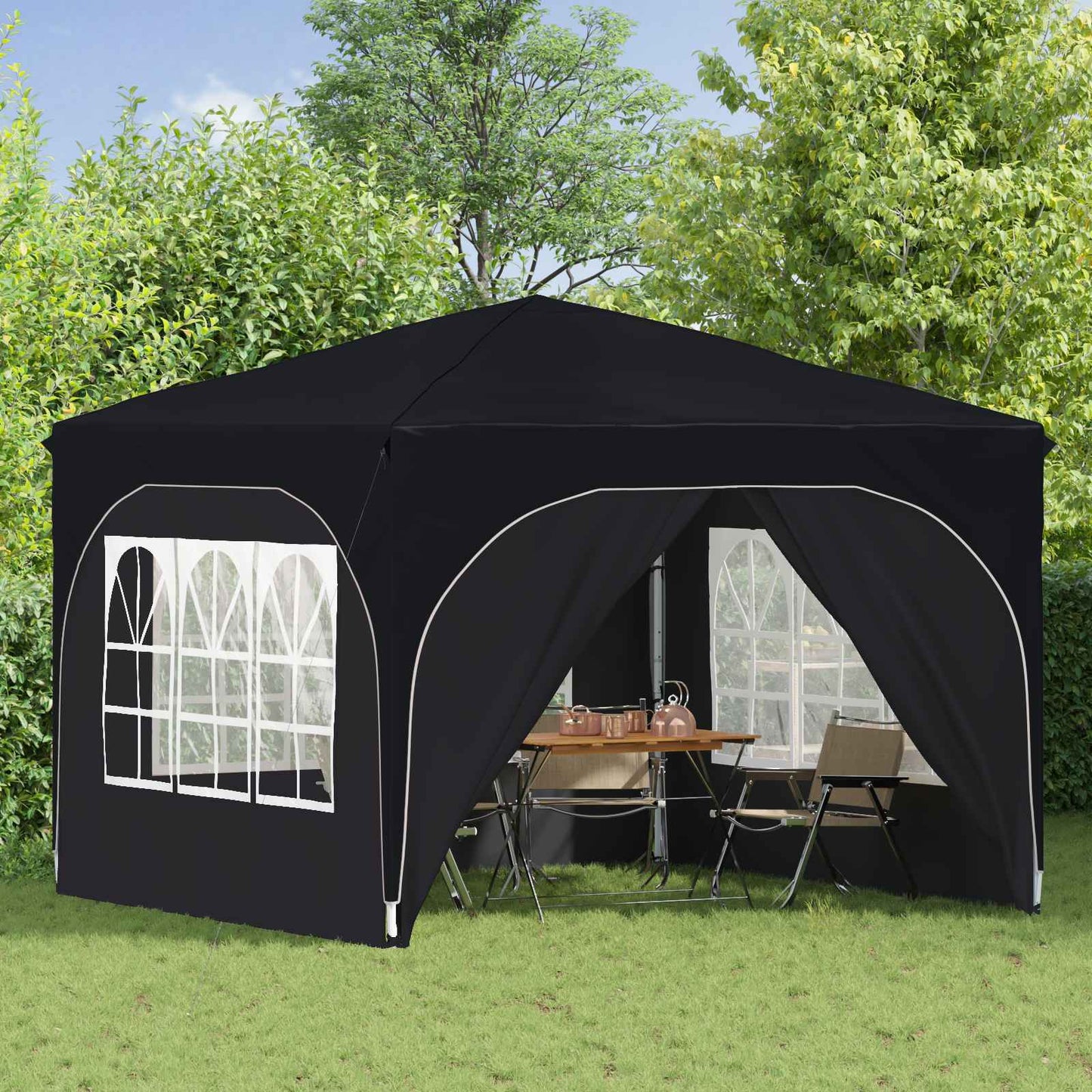 Pop-up Festtelt 290 x 290 x 245 cm Antrasitt