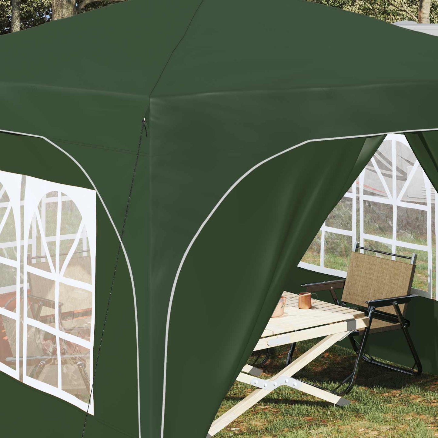 Pop-up Festtelt 290 x 290 x 245 cm Grønn