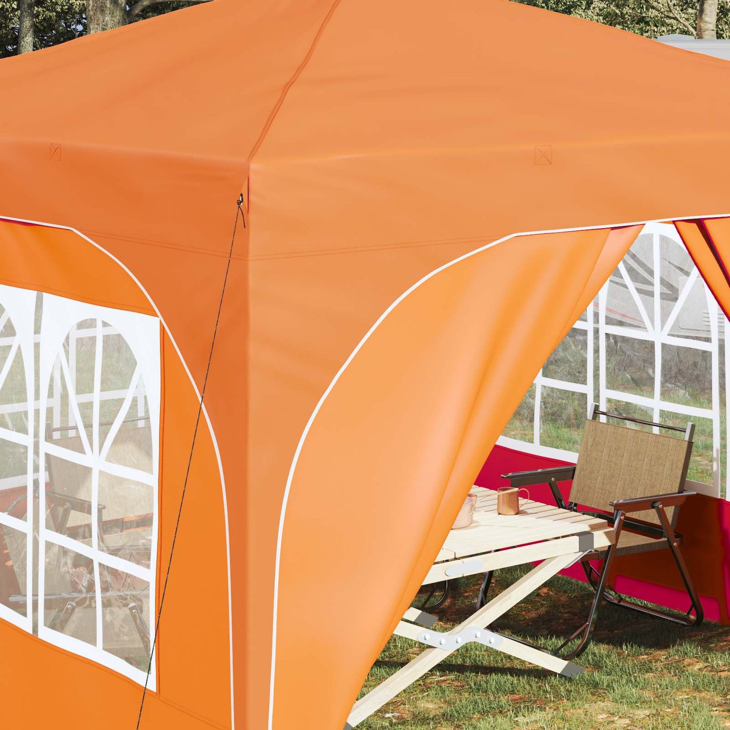 Pop-up Festtelt 290 x 290 x 245 cm Oransje