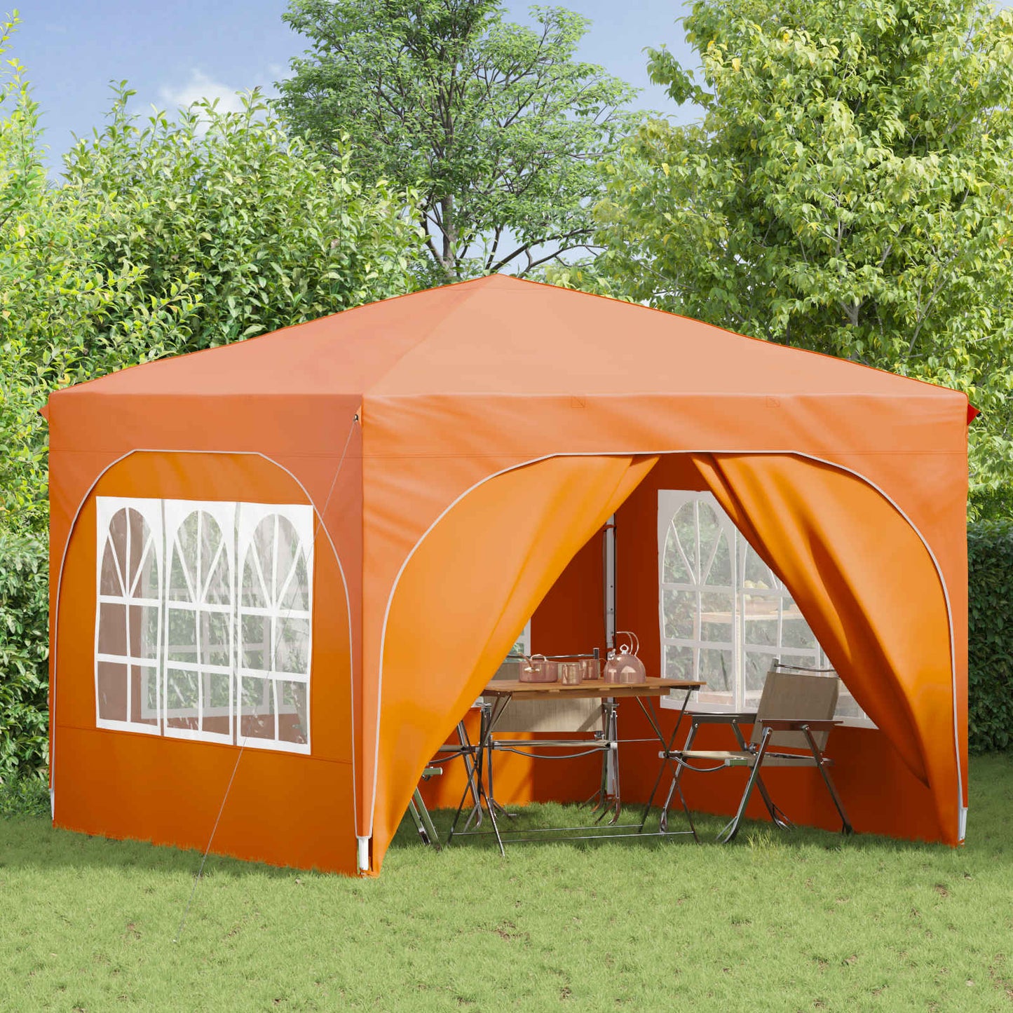 Pop-up Festtelt 290 x 290 x 245 cm Oransje