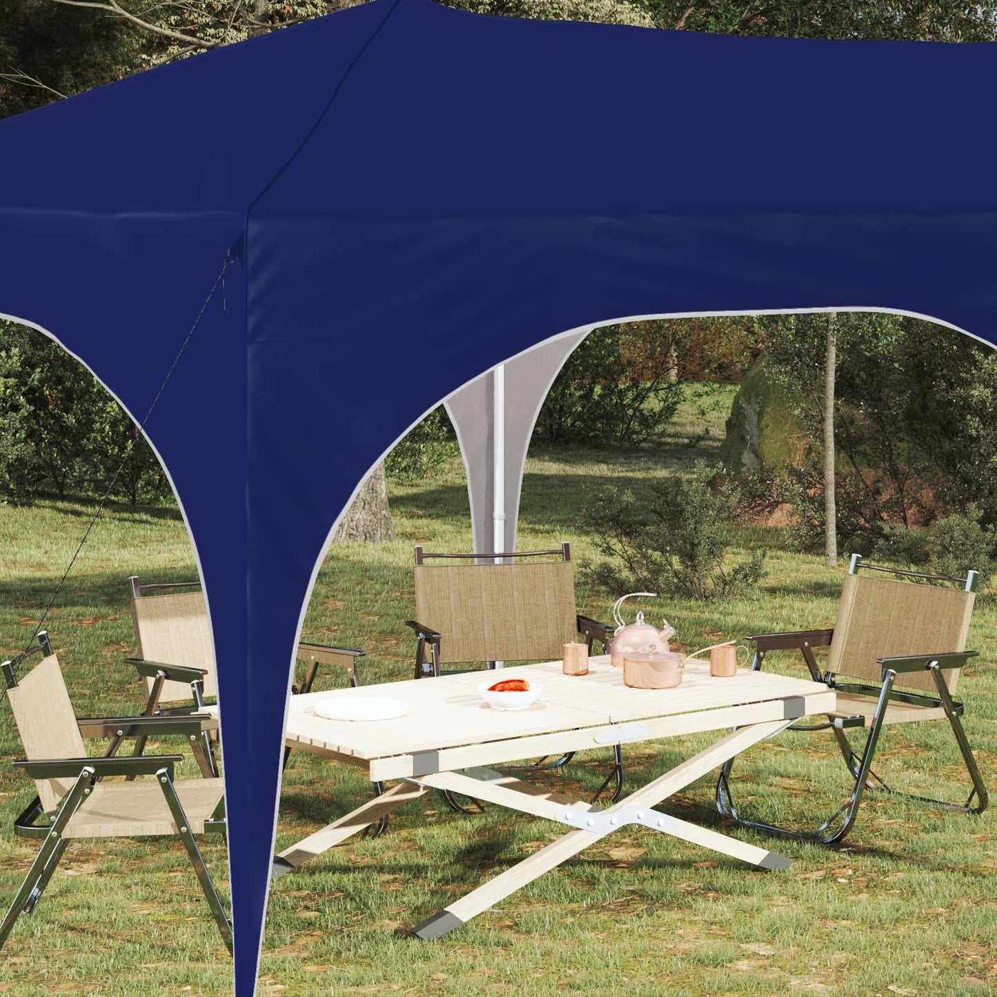 Pop-up Festtelt 575 x 288 x 245 cm Blå Oxford Stoff