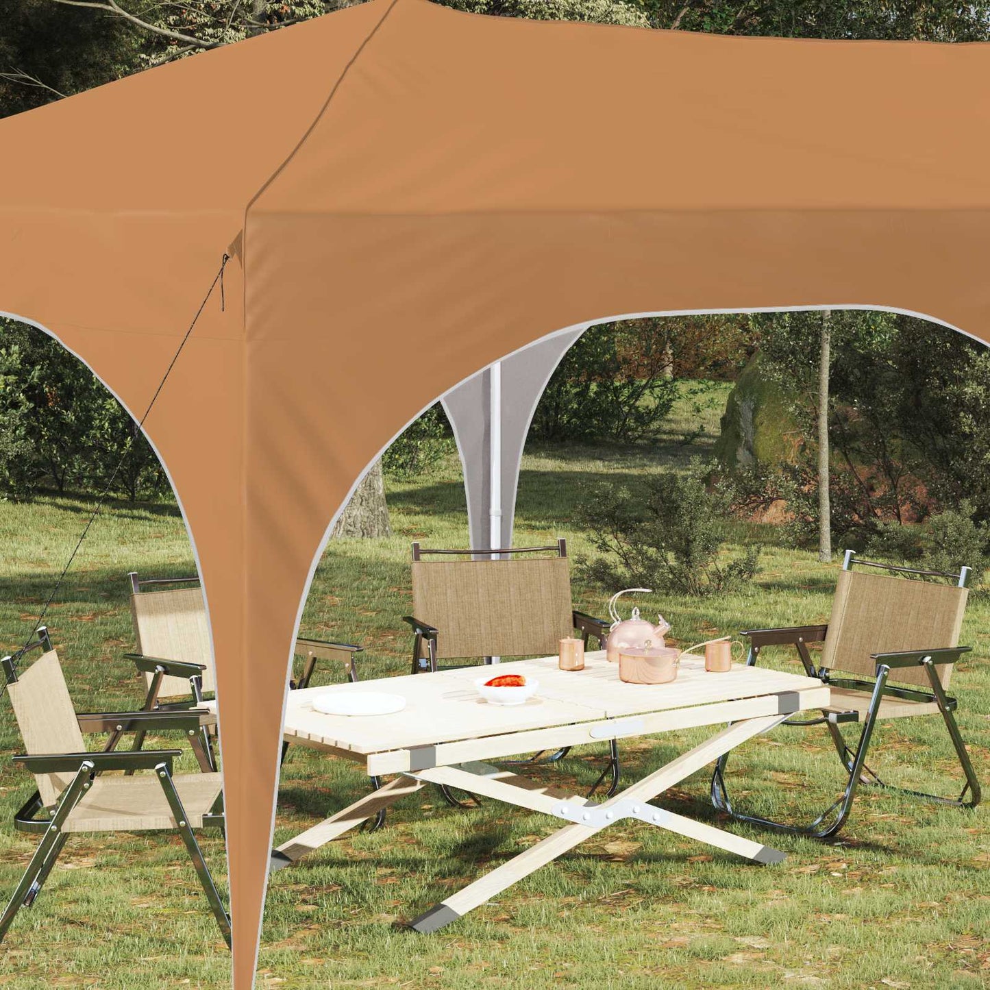 Pop-up Festtelt 575 x 288 x 245 cm Beige Oxford Stoff