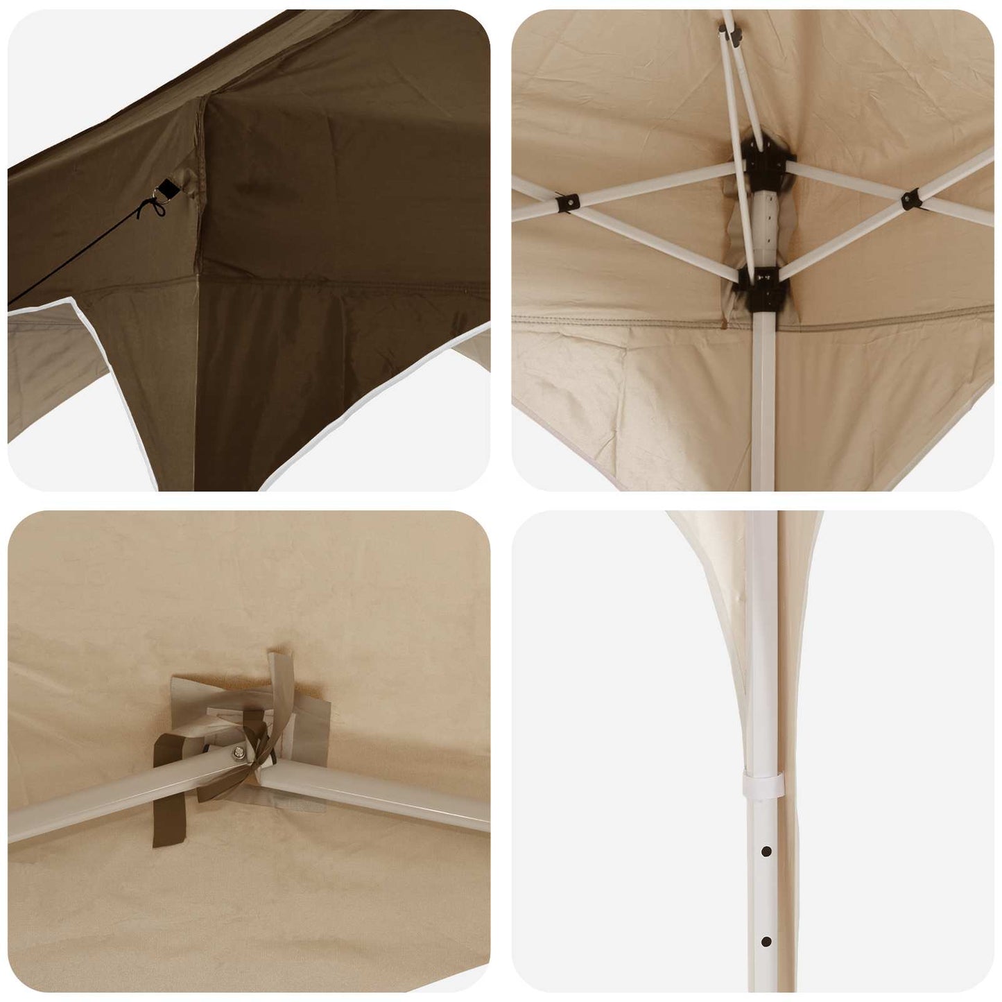 Pop-up Festtelt 575 x 288 x 245 cm Gråbrun Oxford Stoff