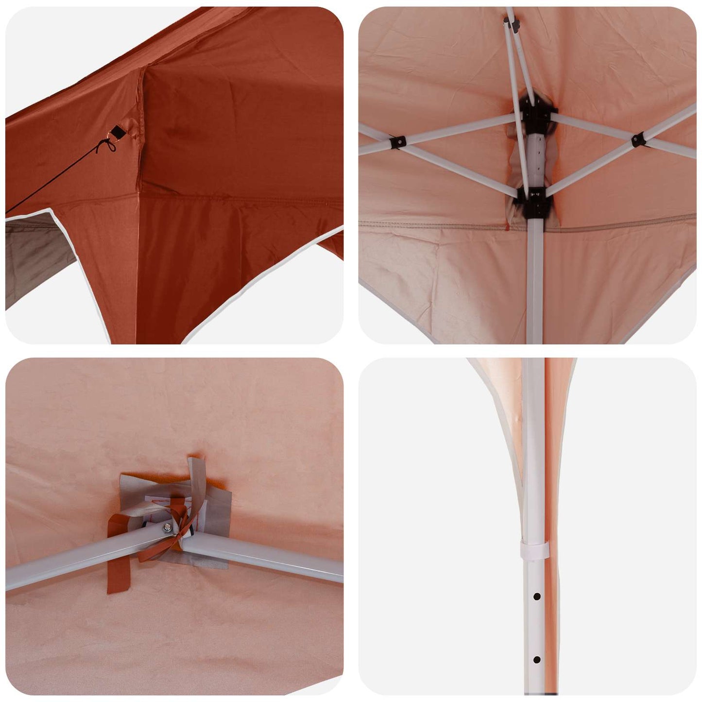 Pop-up Festtelt 575 x 288 x 245 cm Terrakotta Oxford Stoff