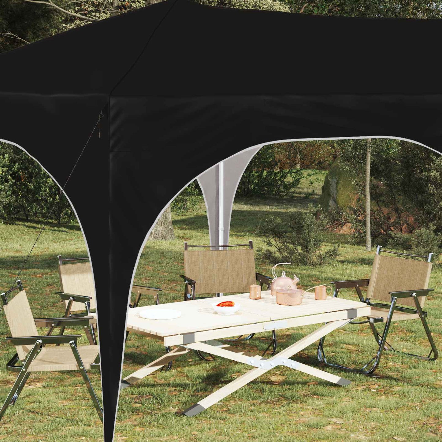 Pop-up Festtelt 575 x 288 x 245 cm Svart Oxford Stoff