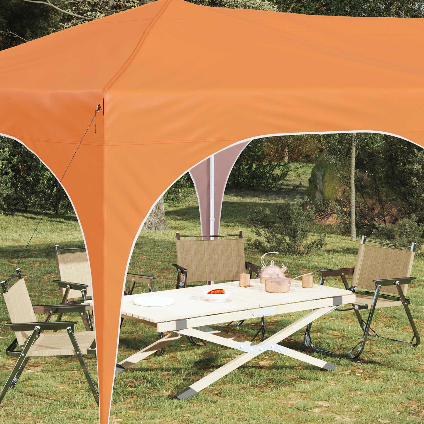 Pop-up Festtelt 575 x 288 x 245 cm Oransje Oxford Stoff