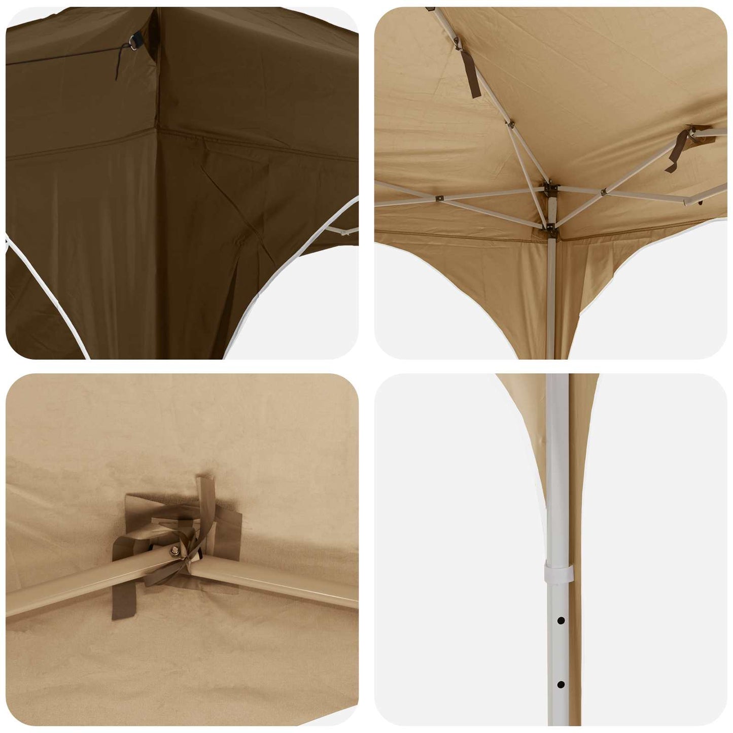 Pop-up Festtelt 575 x 288 x 245 cm Gråbrun Oxford Stoff