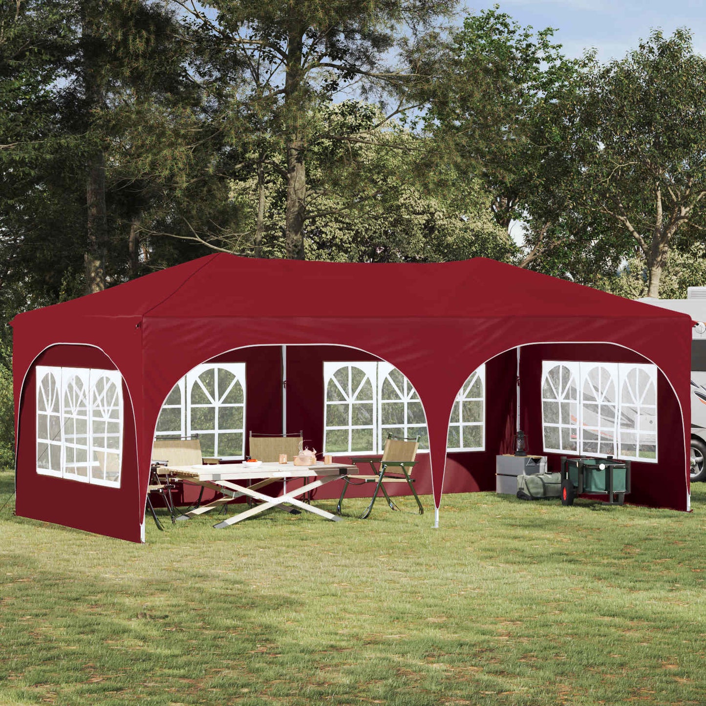 Pop-up Festtelt 575 x 288 x 245 cm Burgunder Oxford Stoff