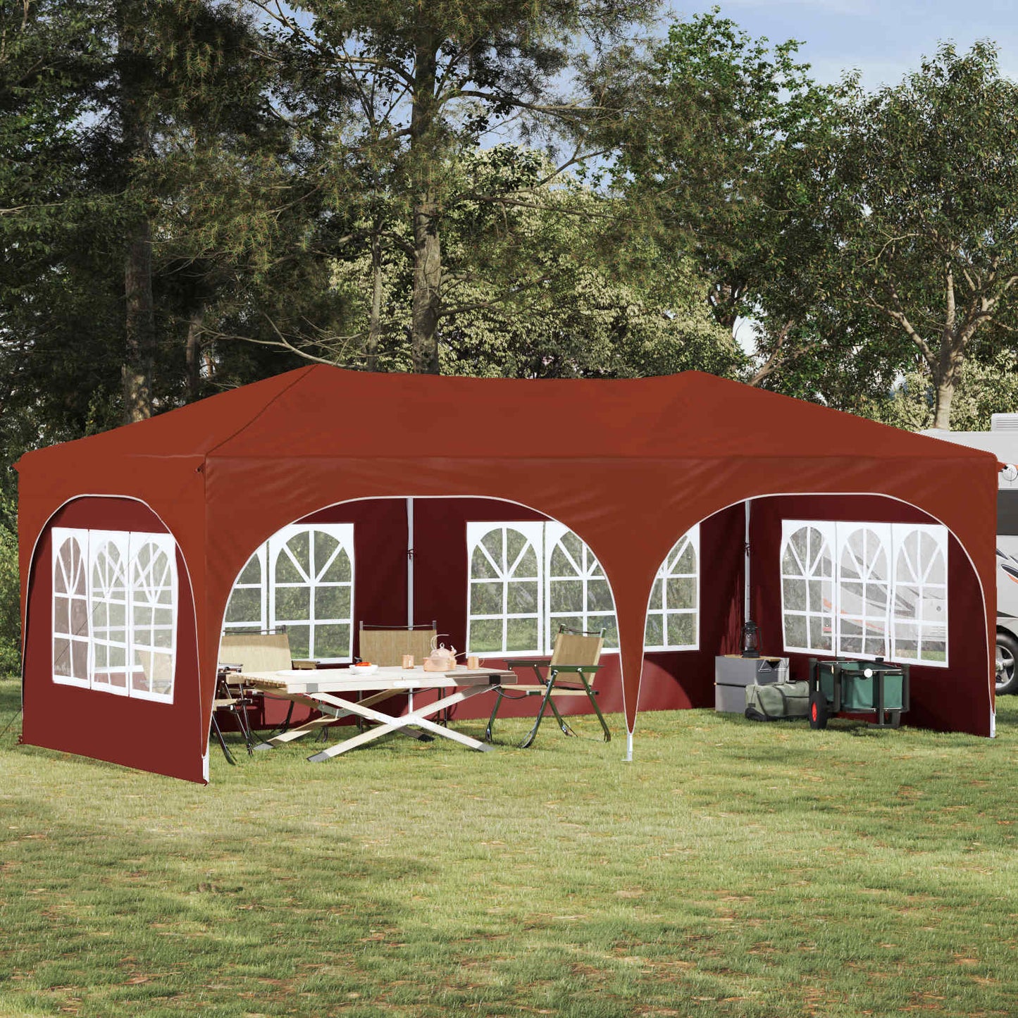 Pop-up Festtelt Terrakotta 575 x 288 x 245 cm Oxford Stoff