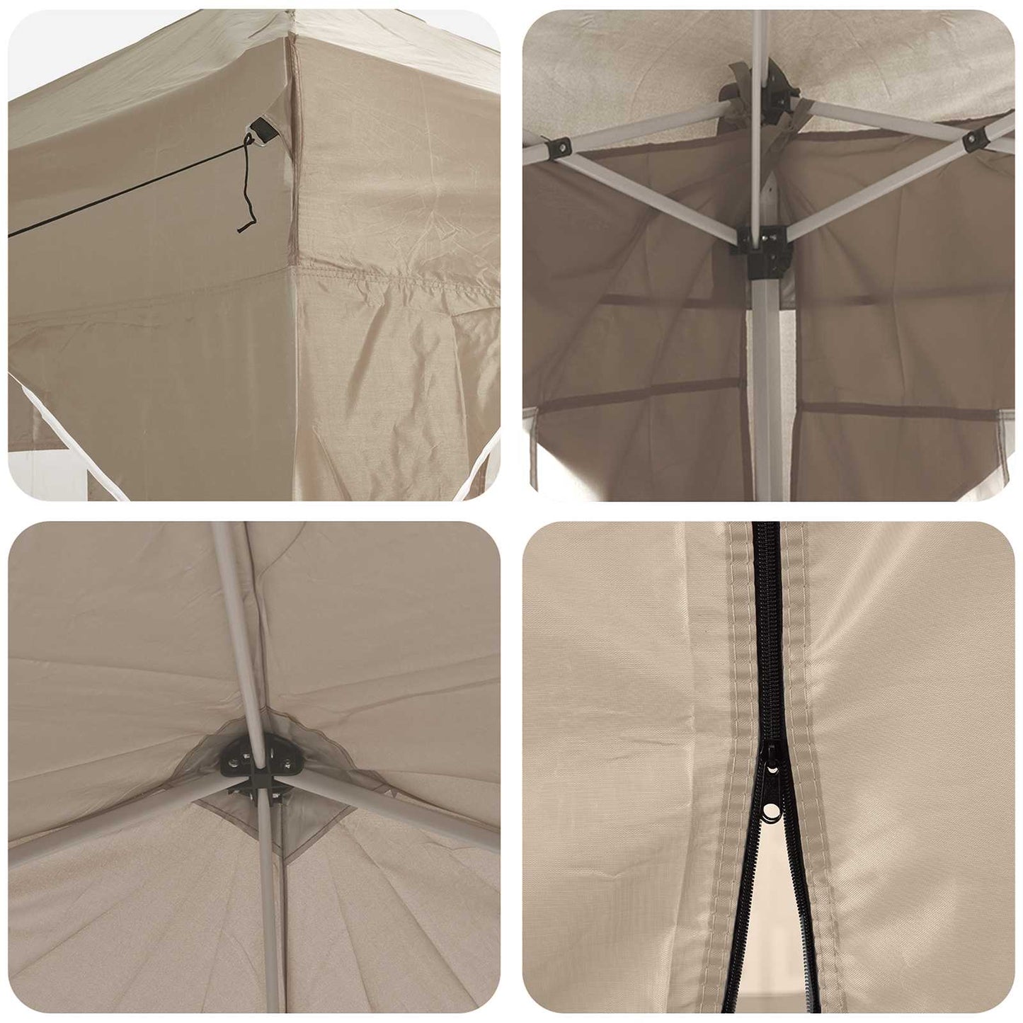 Pop-up Festtelt Krem 575 x 288 x 245 cm Oxford Stoff