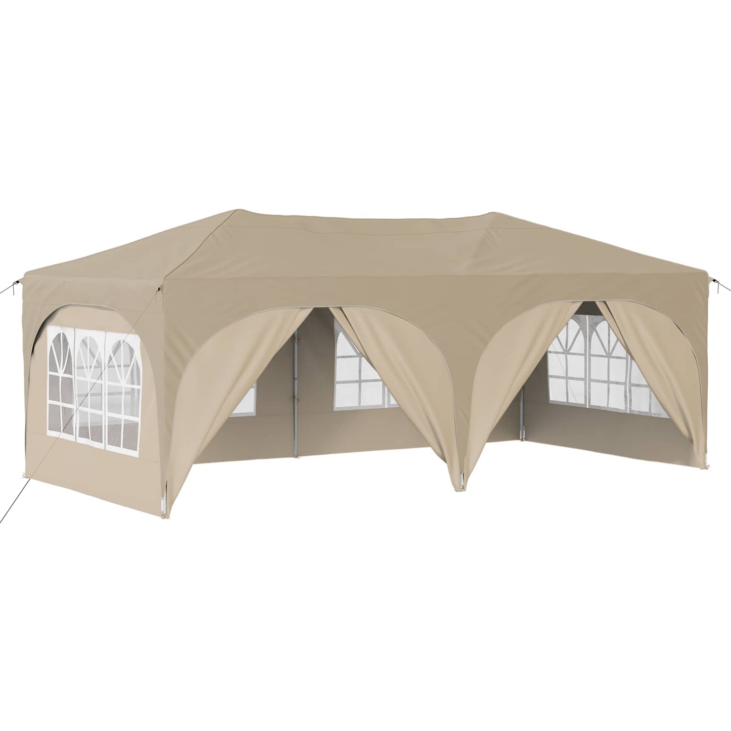 Pop-up Festtelt Krem 575 x 288 x 245 cm Oxford Stoff