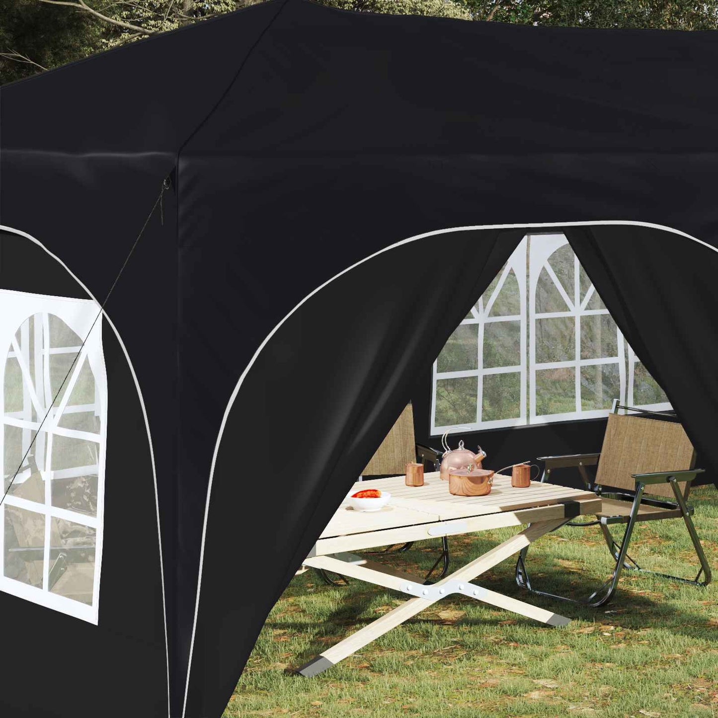 Pop-up Festtelt 575 x 288 x 245 cm Antrasitt Oxford Stoff