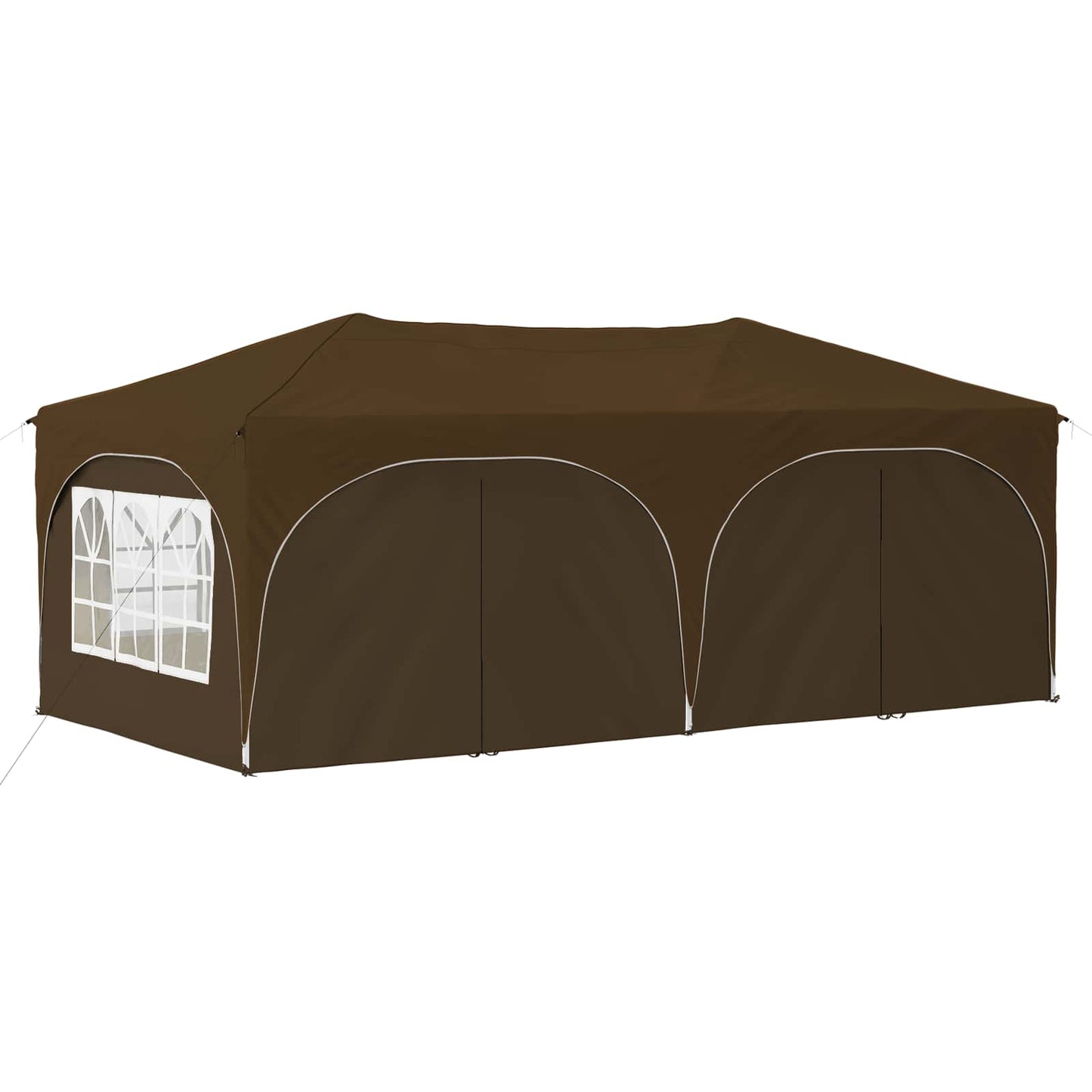 Pop-up Festtelt 575 x 288 x 245 cm Gråbrun Oxford Stoff