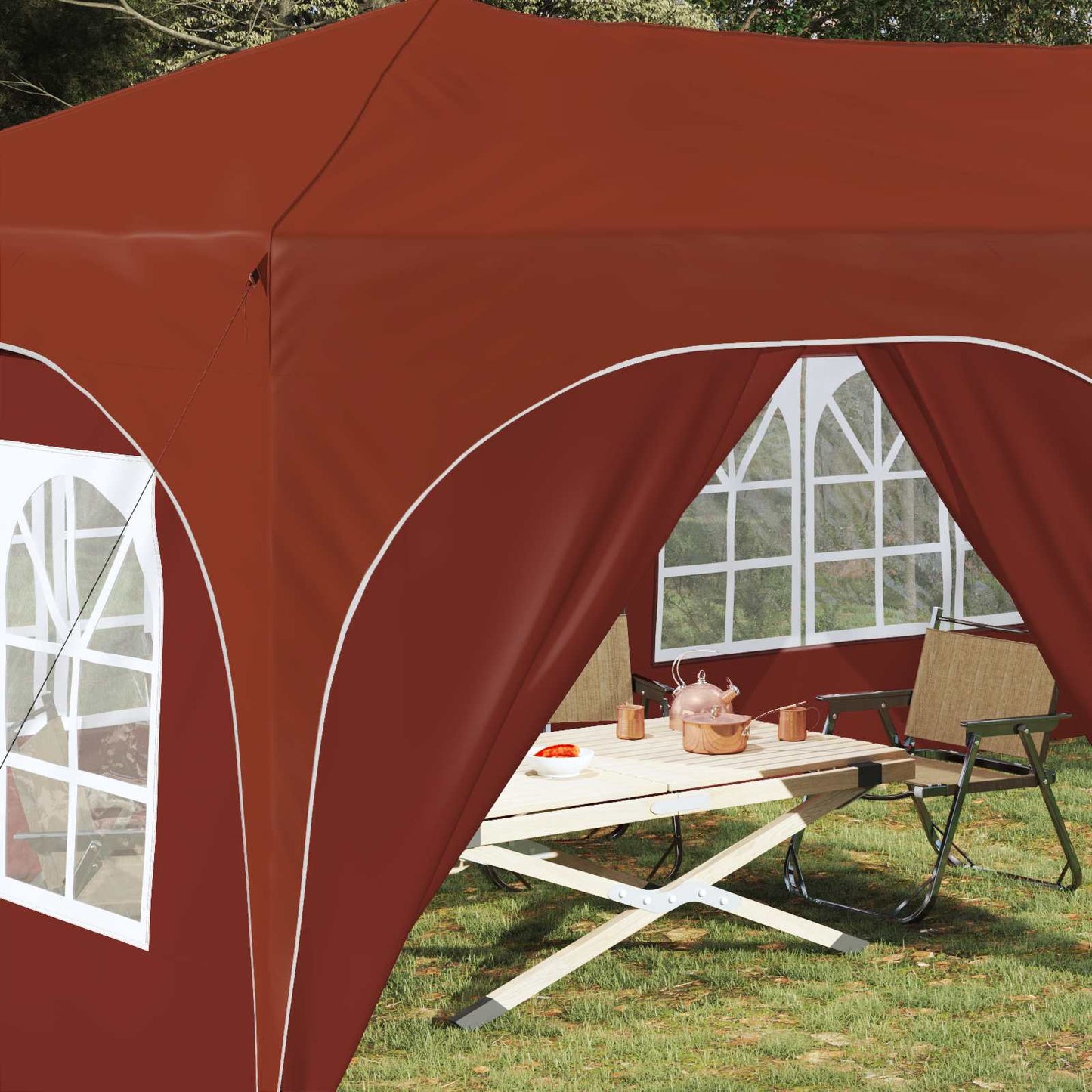 Pop-up Festtelt Terrakotta 575 x 288 x 245 cm Oxford Stoff