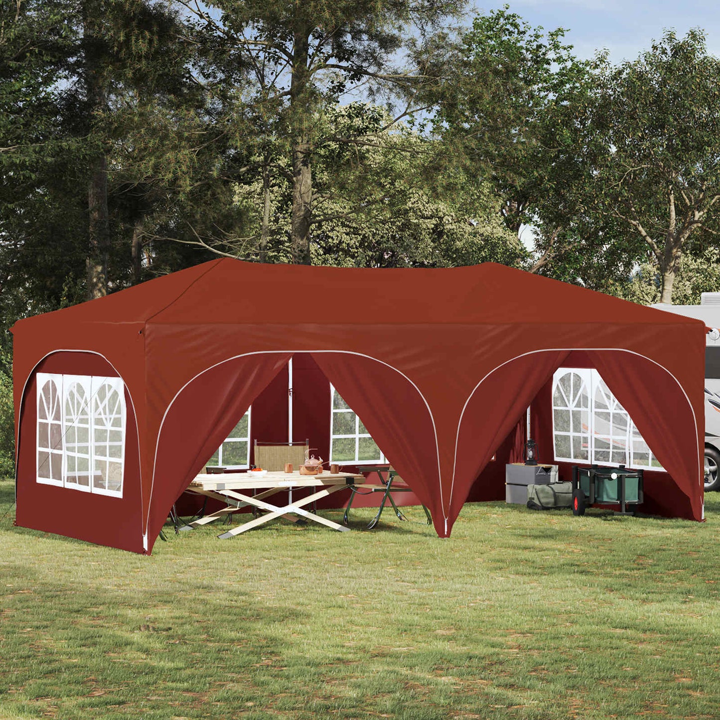 Pop-up Festtelt Terrakotta 575 x 288 x 245 cm Oxford Stoff